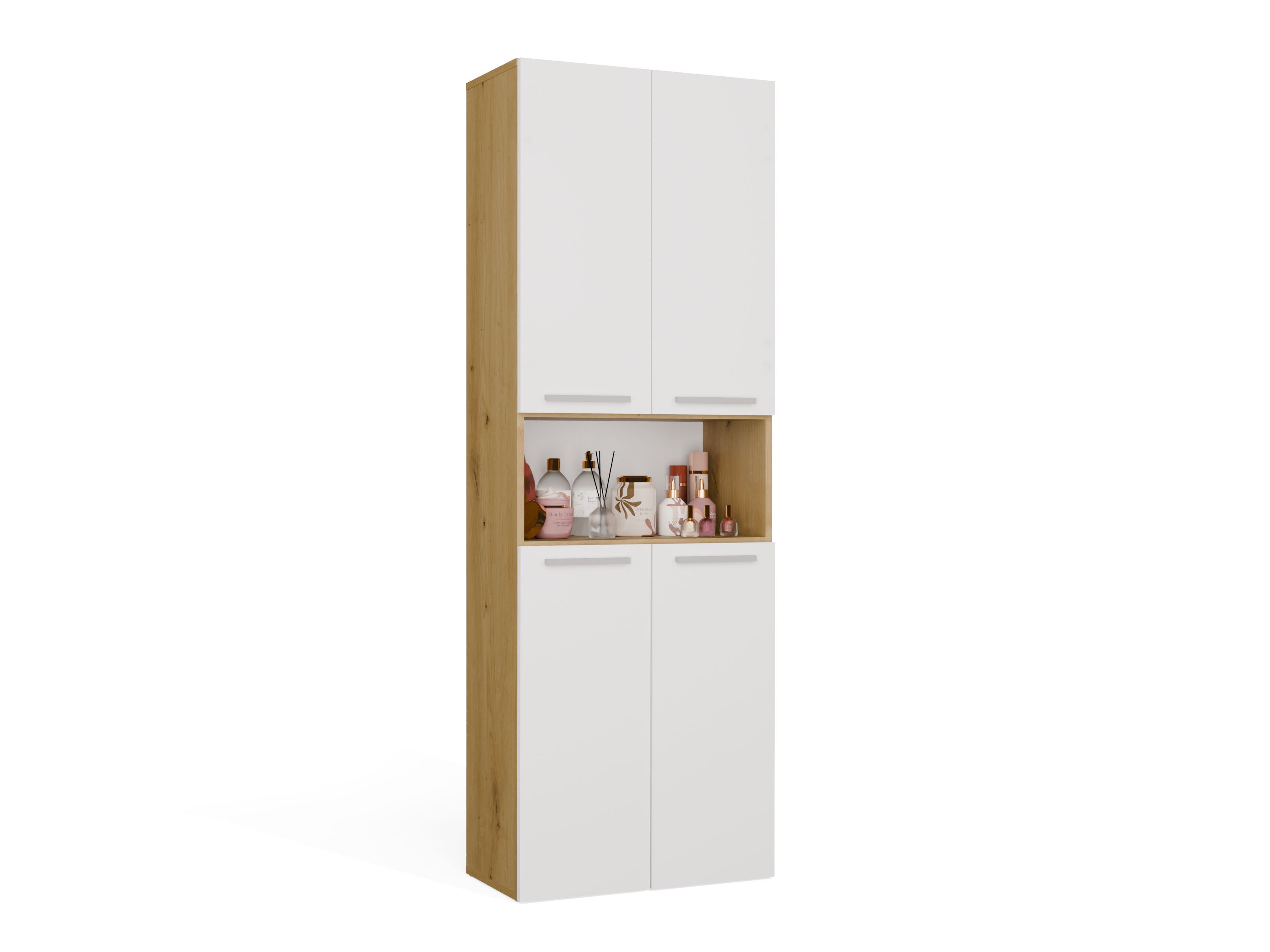 Armario de pie para baño Nolmaru 103 (Roble Artisan + Blanco)