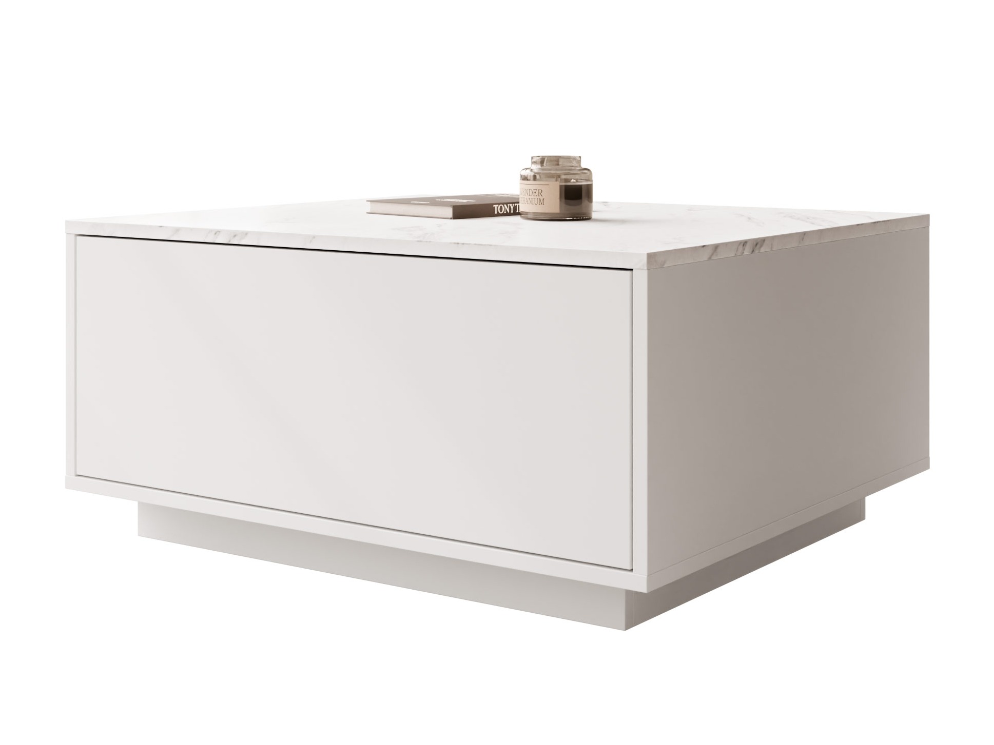 Mesa de centro Comfivo Unda (Mármol blanco + Blanco)
