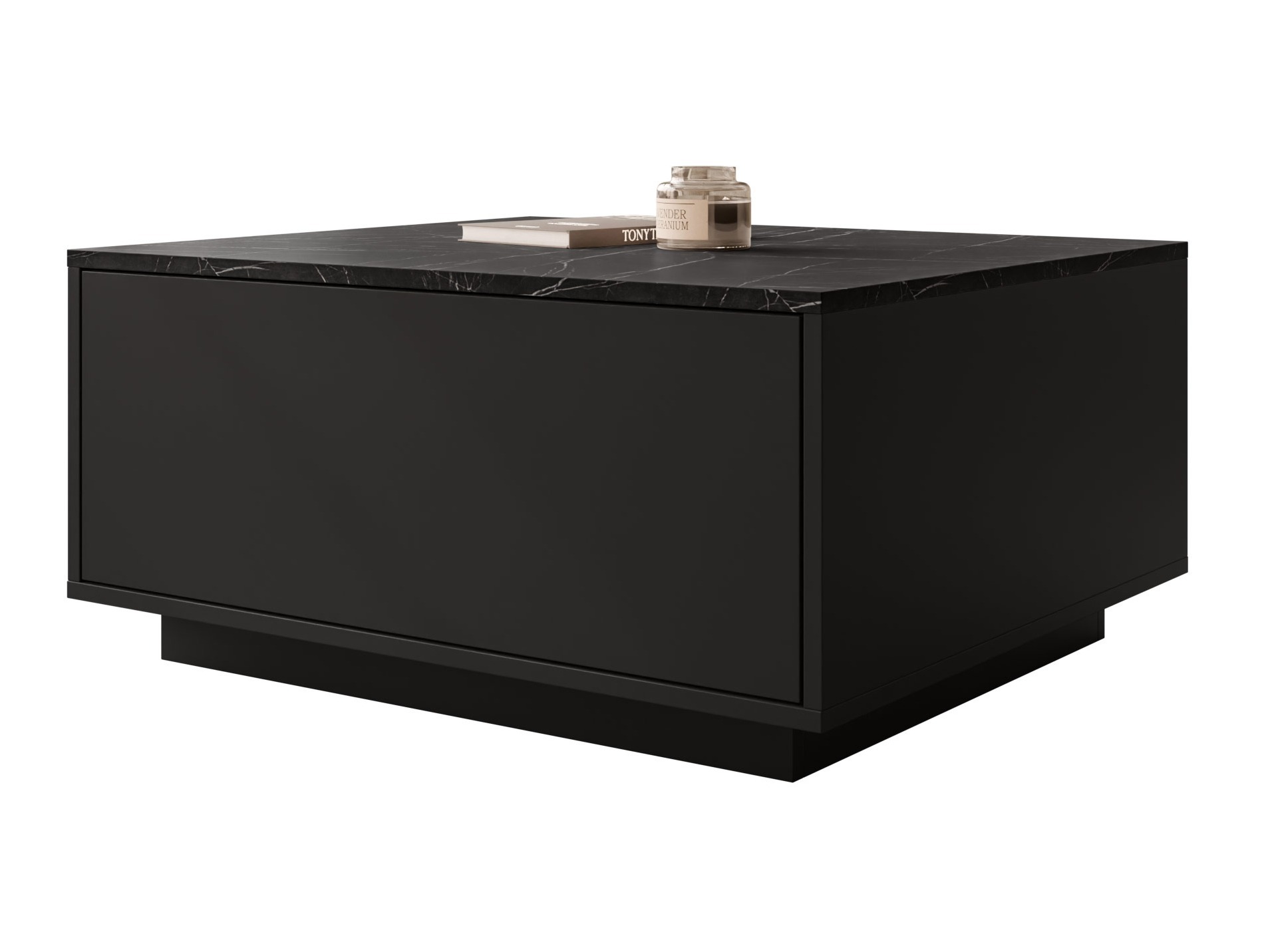 Mesa de centro Comfivo Unda (Mármol negro + Negro)