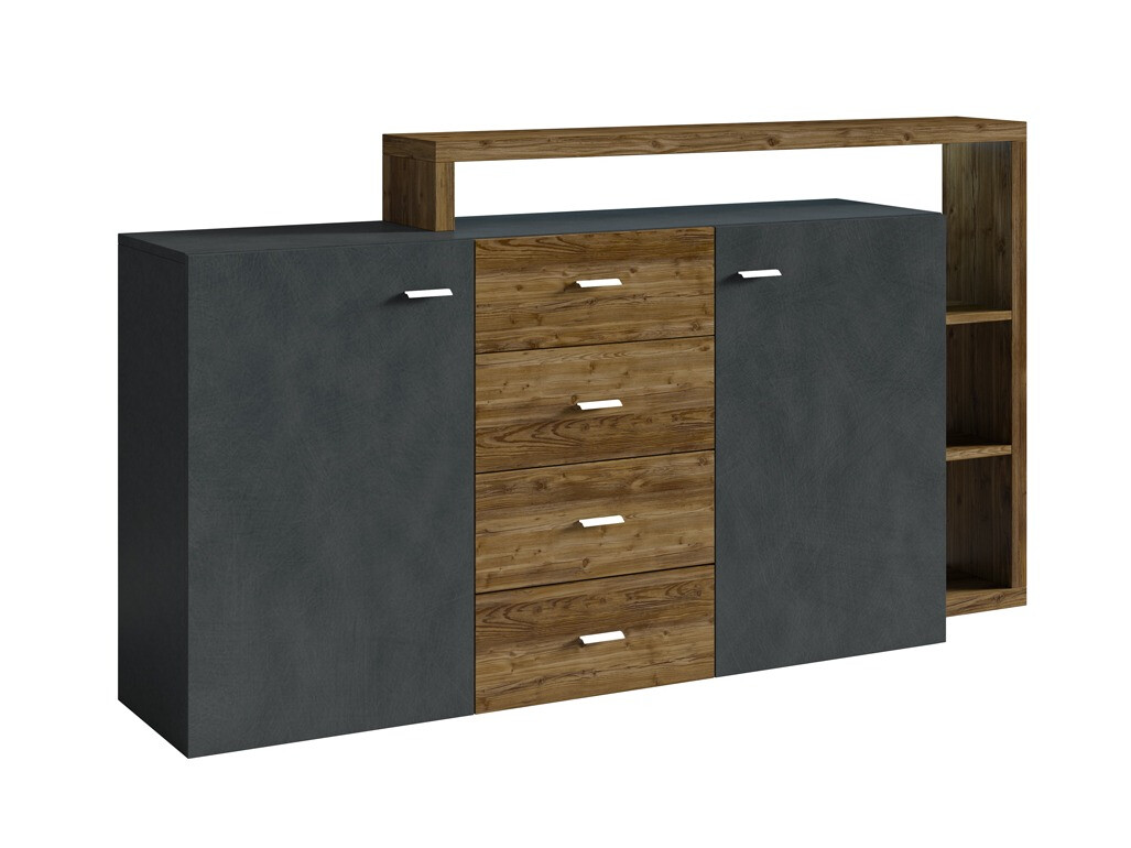 Cómoda Lutiva 106 (Madera gris + Abeto oscuro)