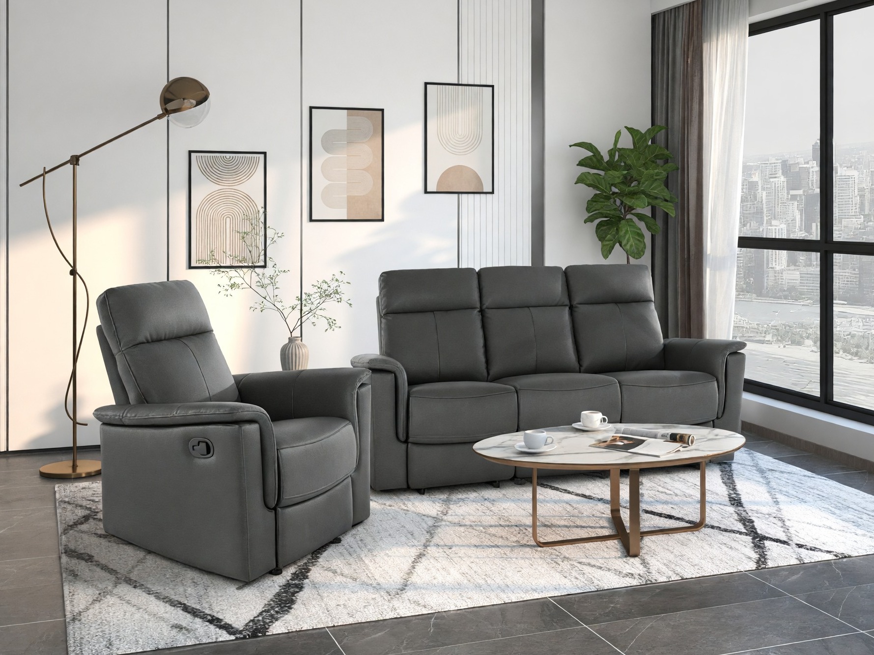 Sofá reclinable Fivmelu 105