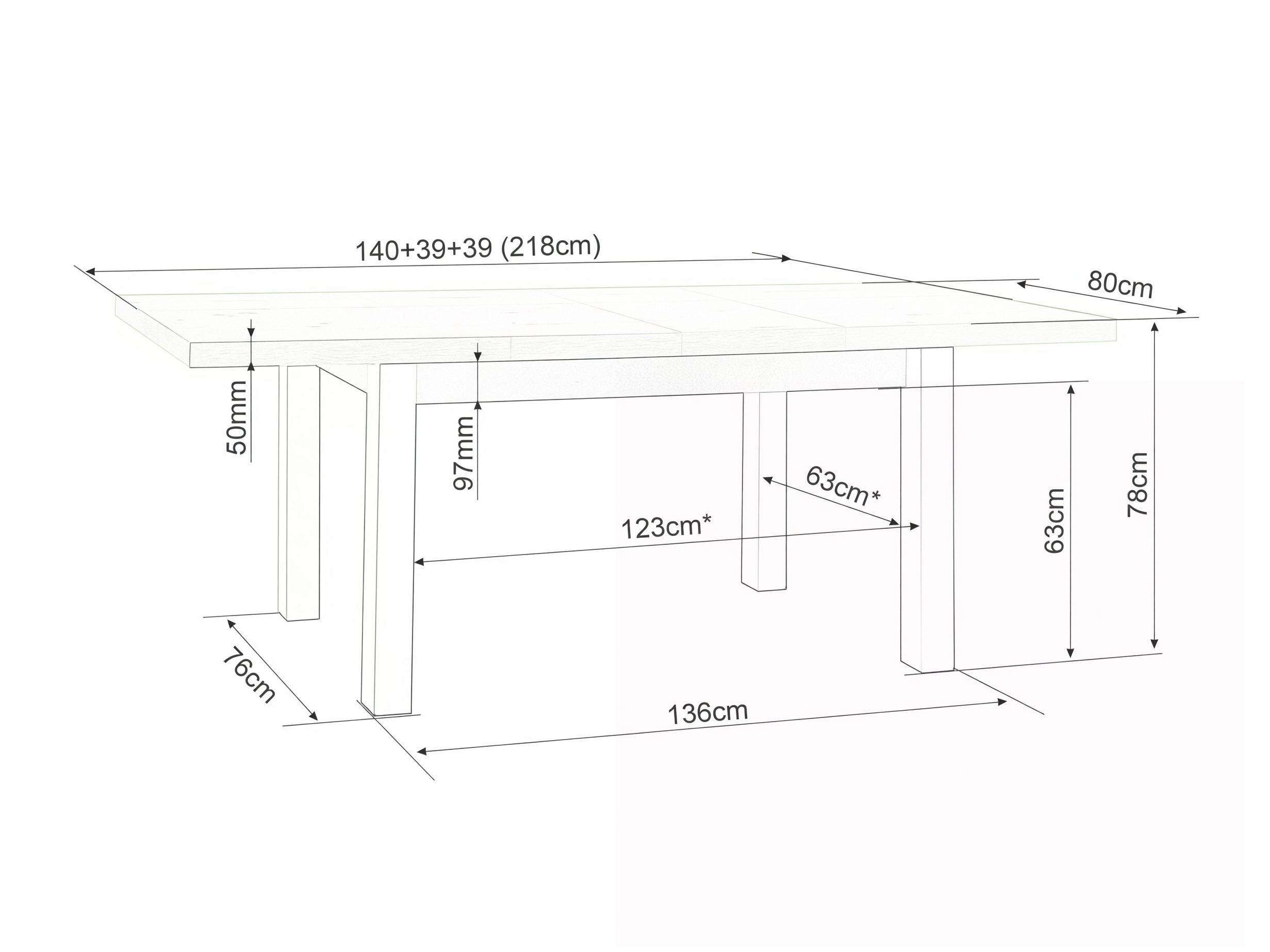 Mesa Detroit 976 (Cachemira + Roble Cremona)