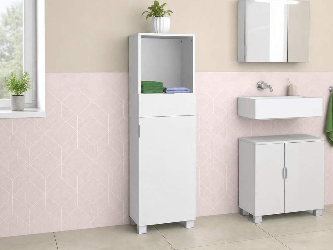Armario de pie para baño Tivcore 103 (Blanco)