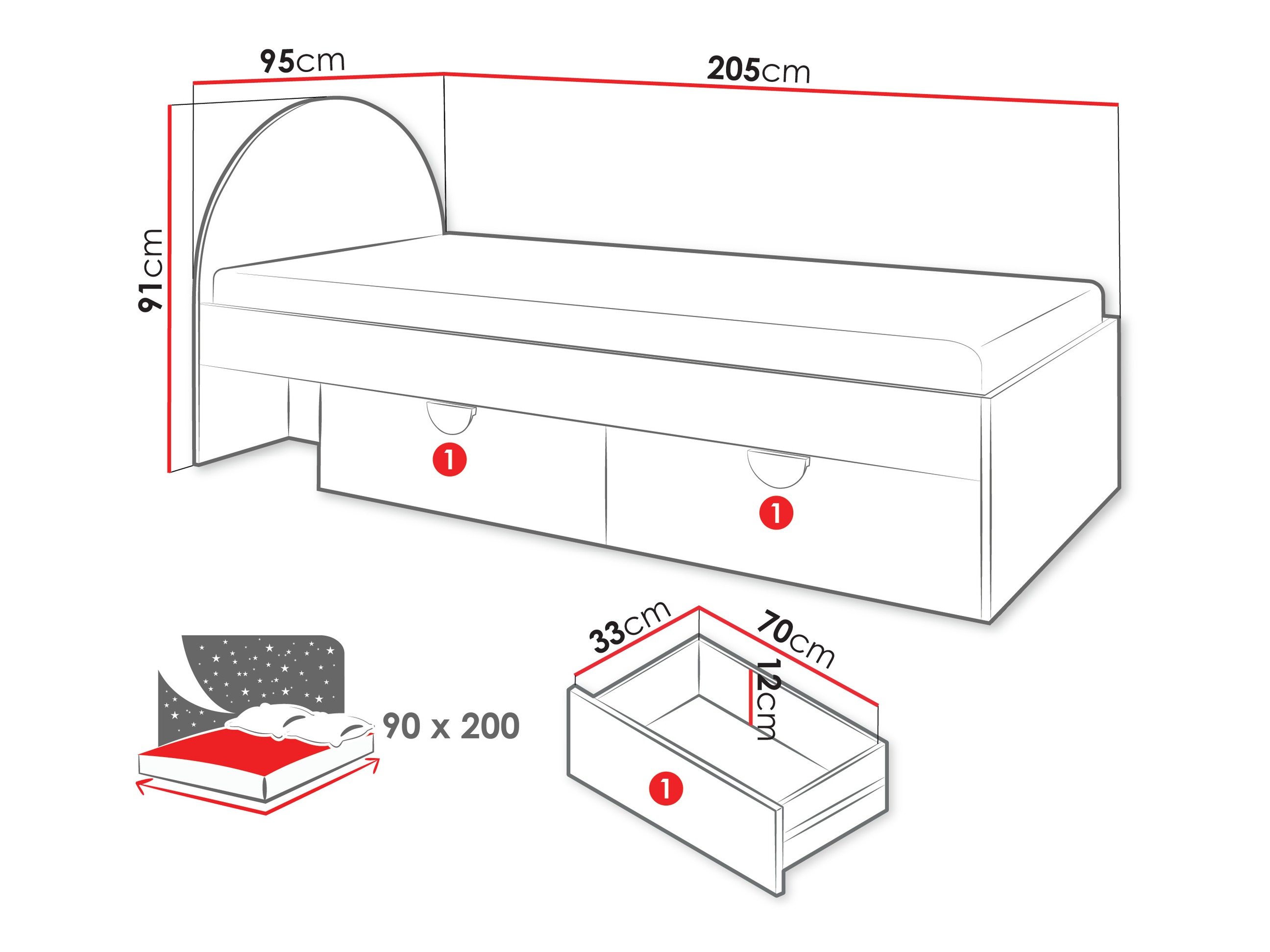 Cama Fivelbi 111 (Azul)