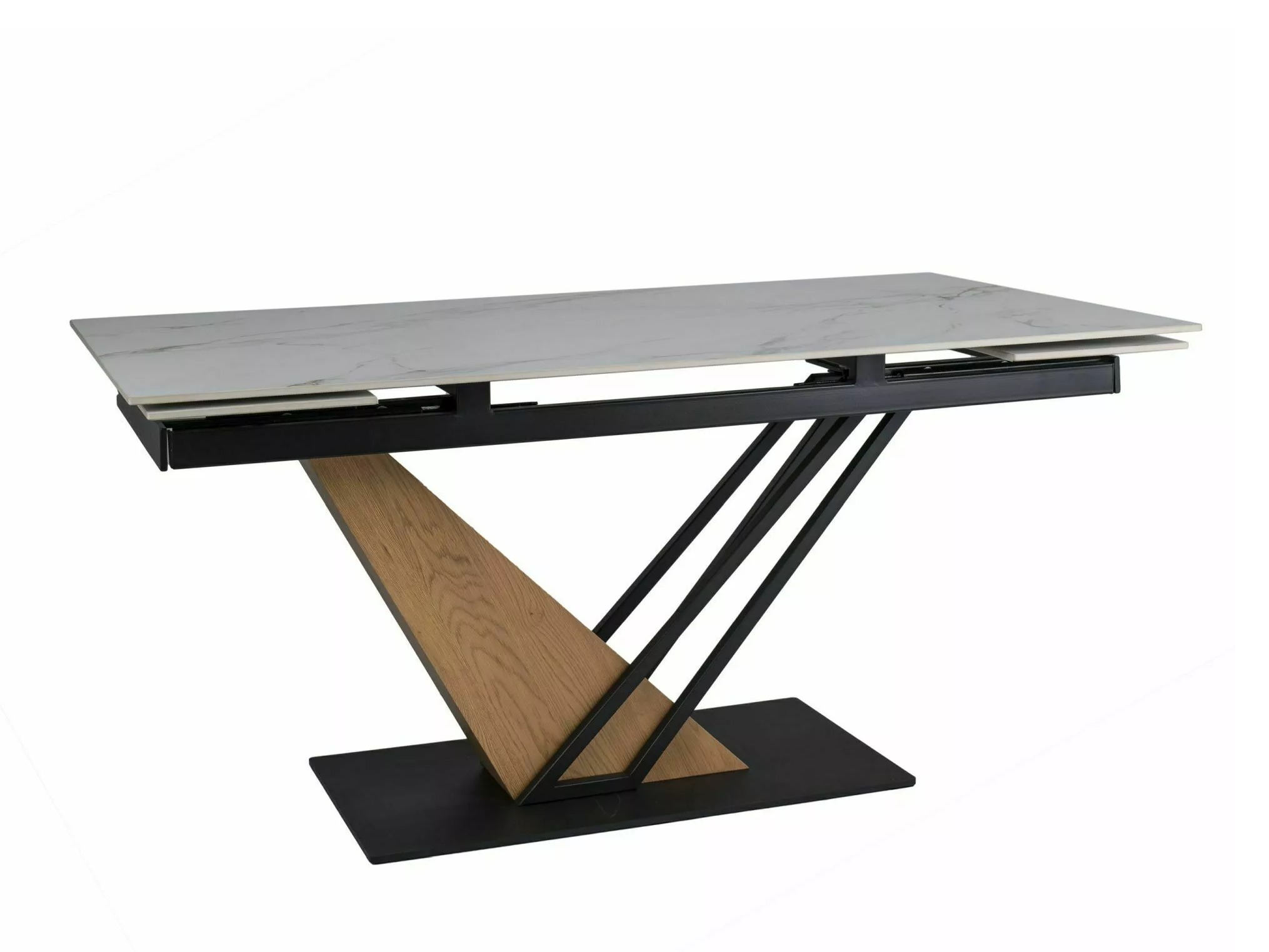 Mesa Detroit 996 (Mármol blanco + Roble)