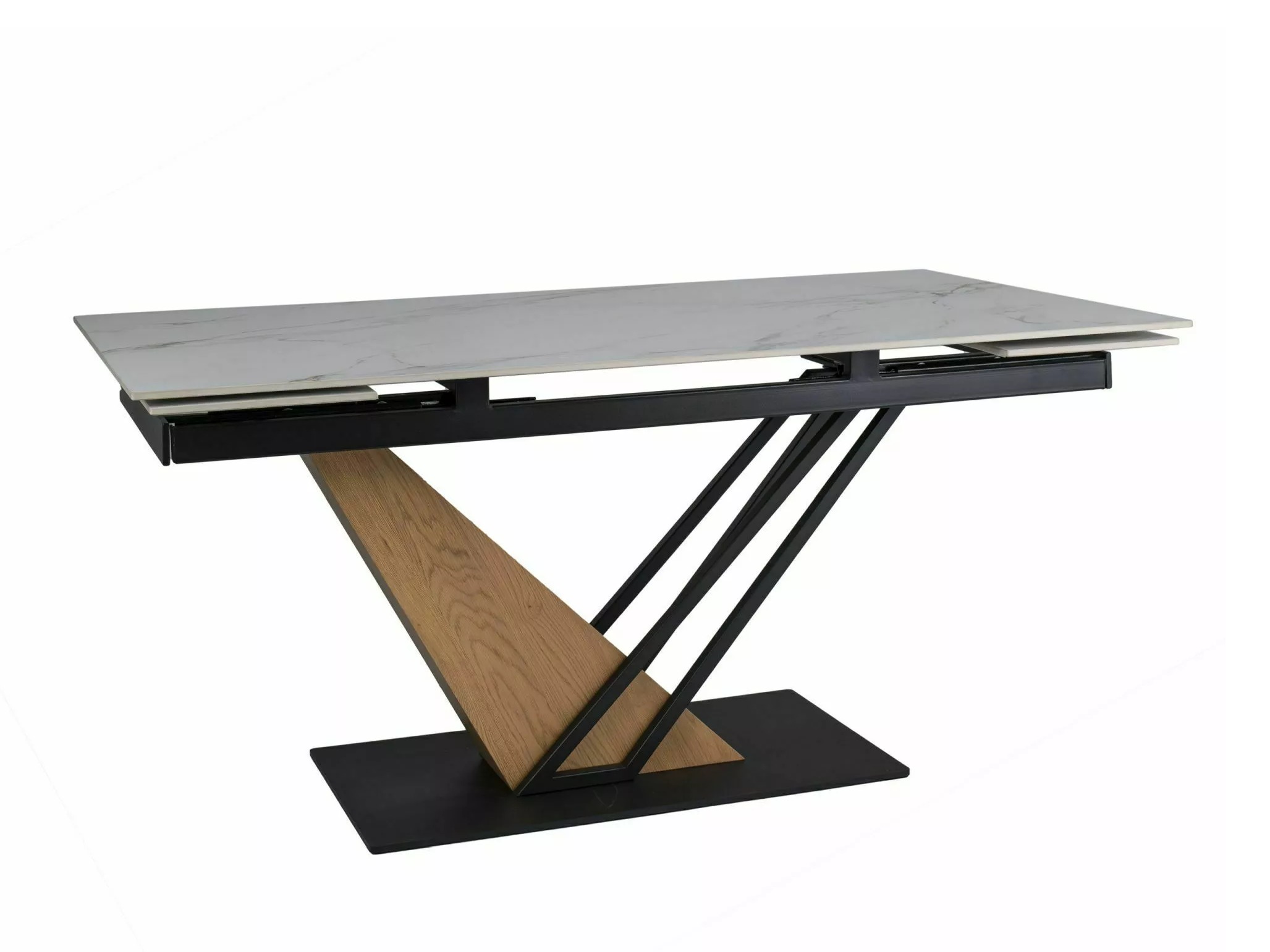 Mesa Detroit 996 (Mármol blanco + Roble)