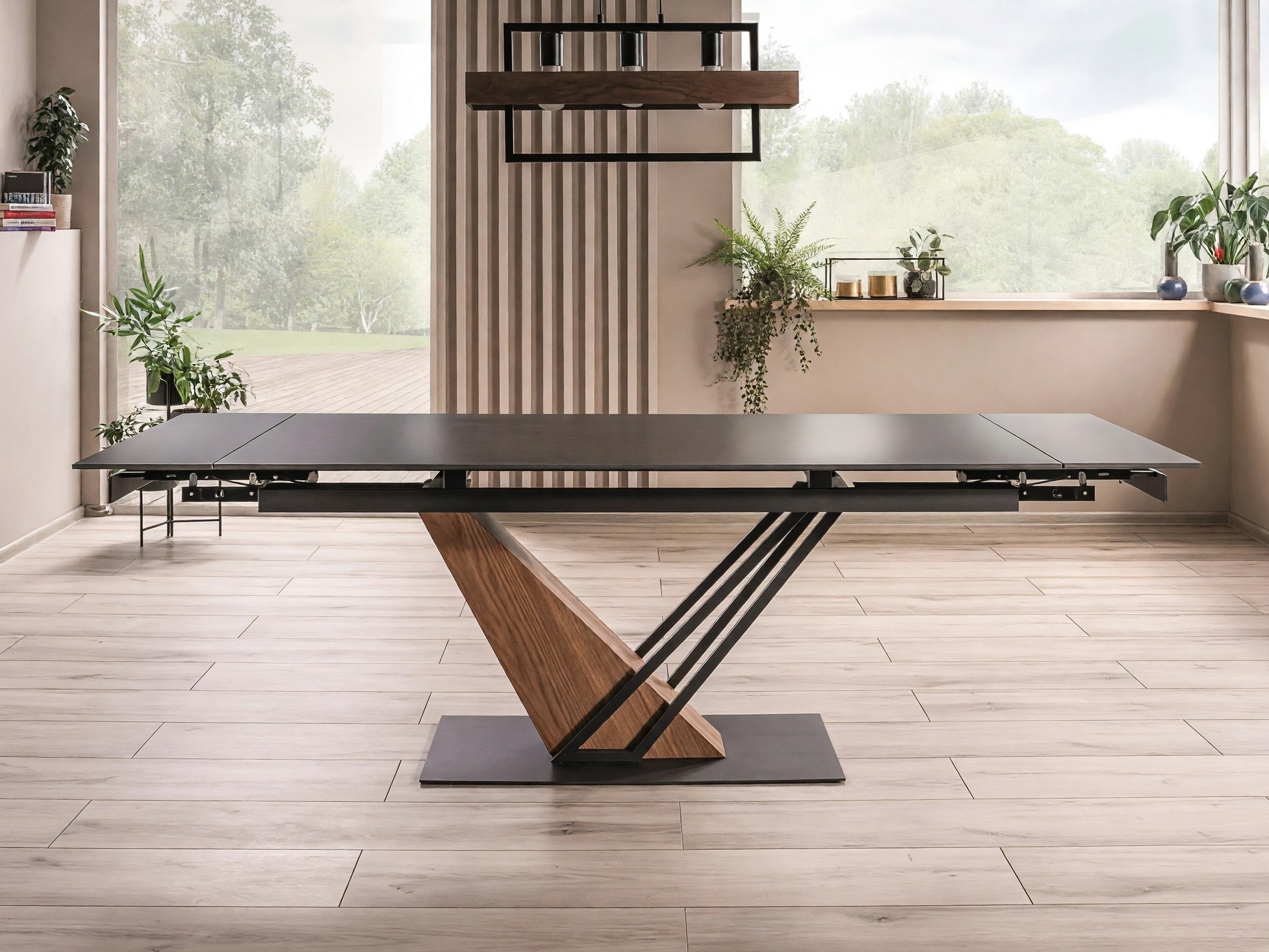 Mesa Detroit 996 (Mármol negro + Roble)