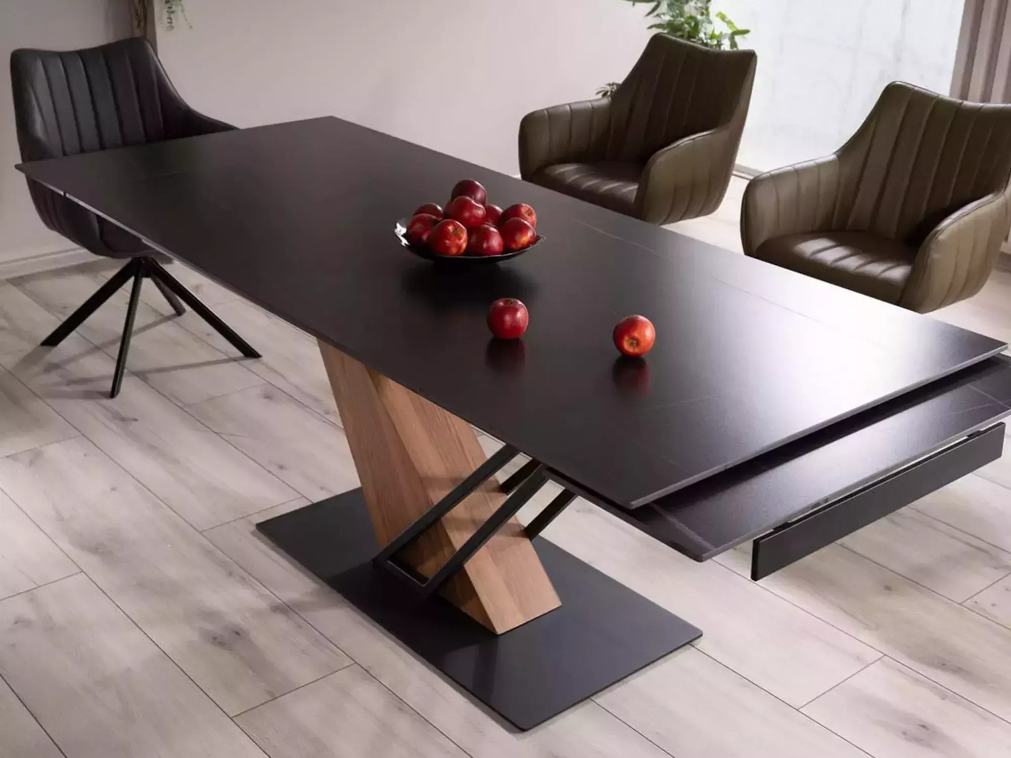 Mesa Detroit 996 (Mármol negro + Roble)