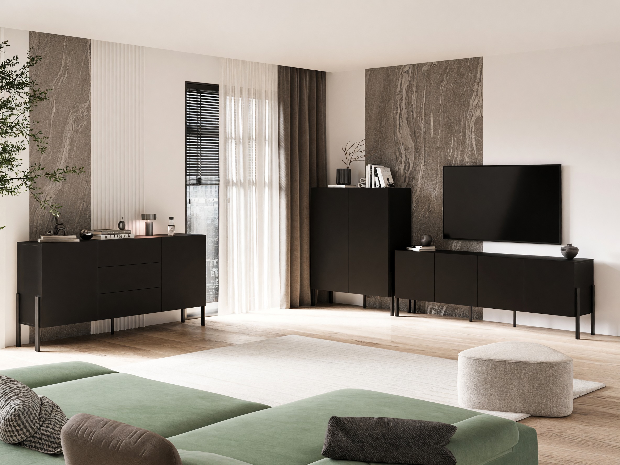 Conjunto de salón Etsore 105 (Negro)
