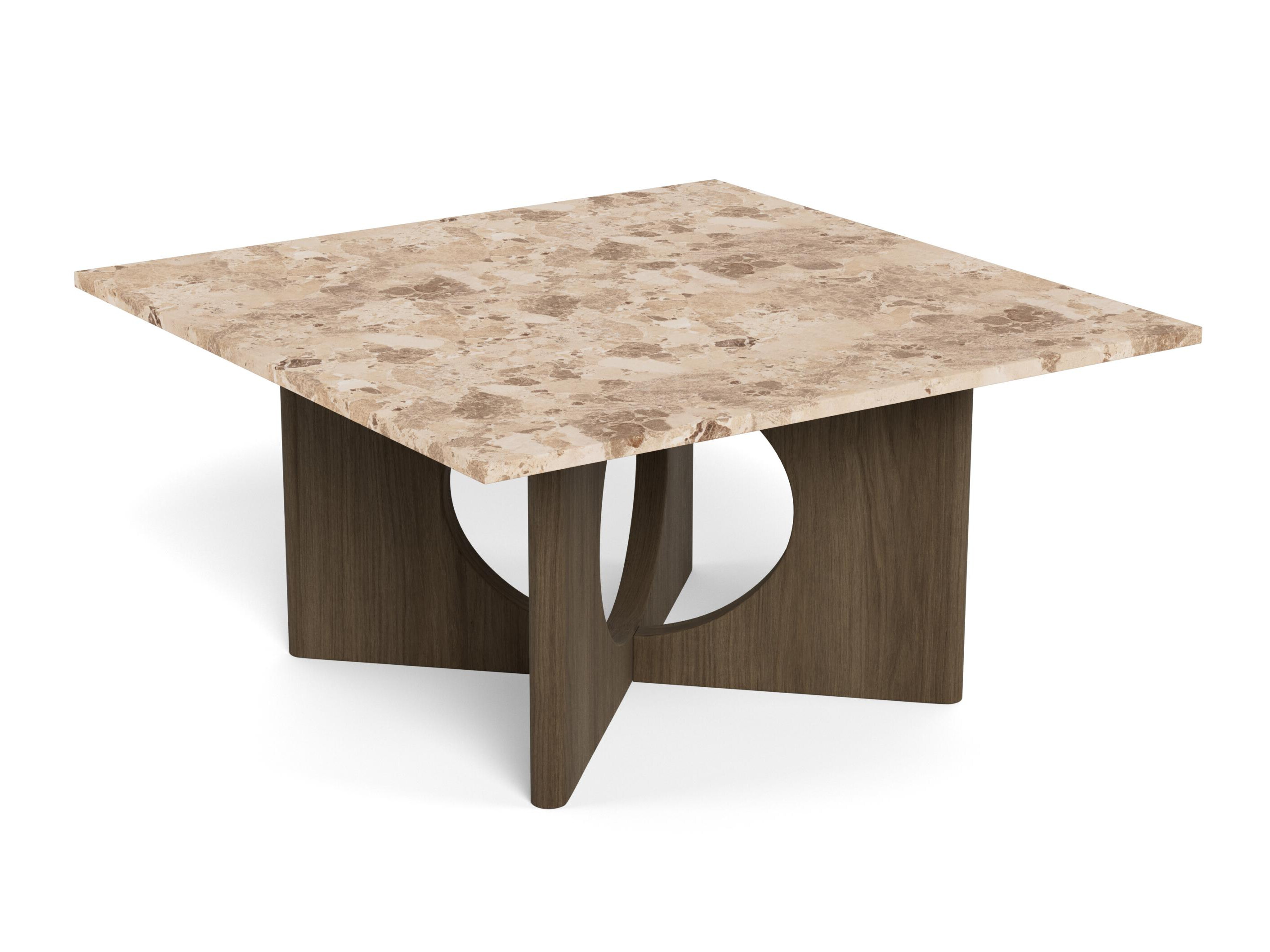 Mesa de centro Norsica 1098 (Roble oscuro + Mármol marrón)