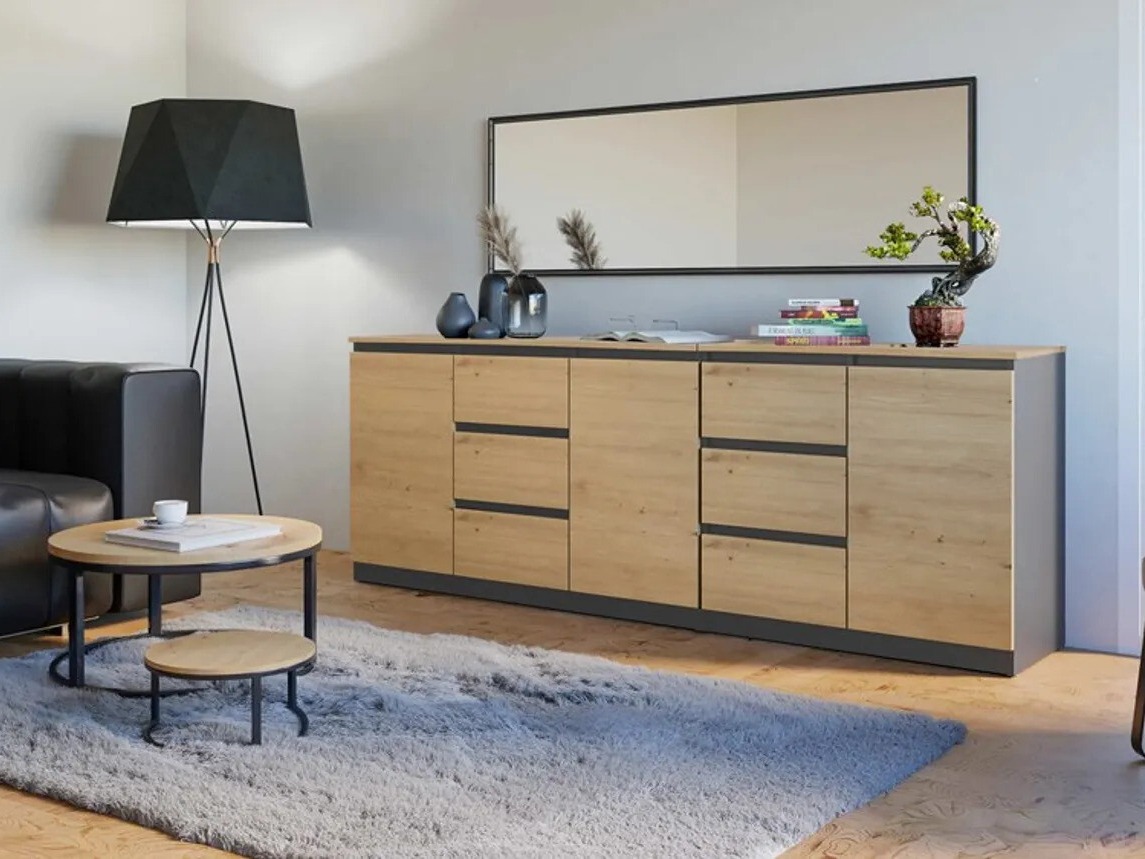 Cómoda Elbvelu 109 (Antracita + Roble Artisan)
