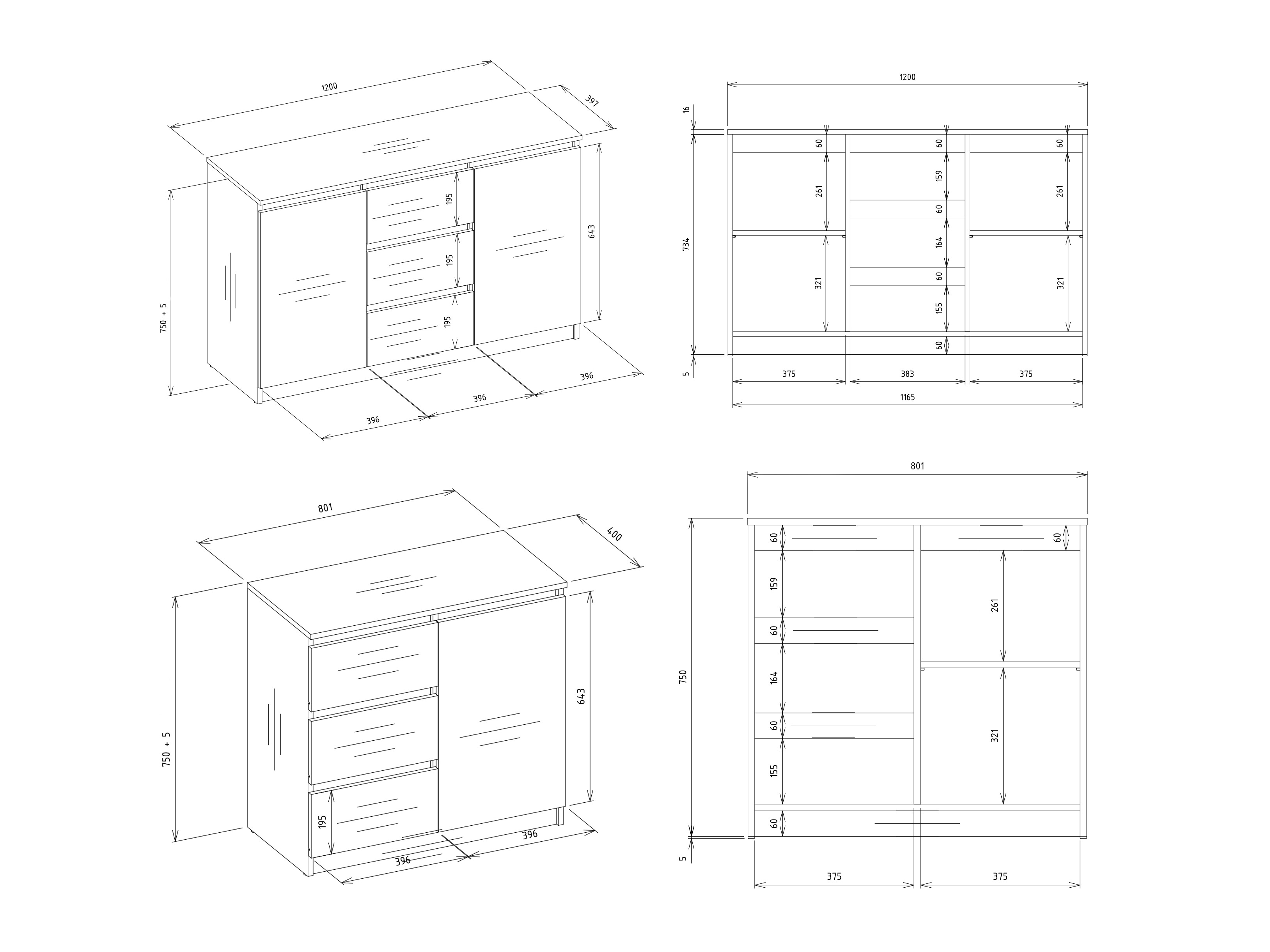 Cómoda Elbvelu 109 (Blanco)