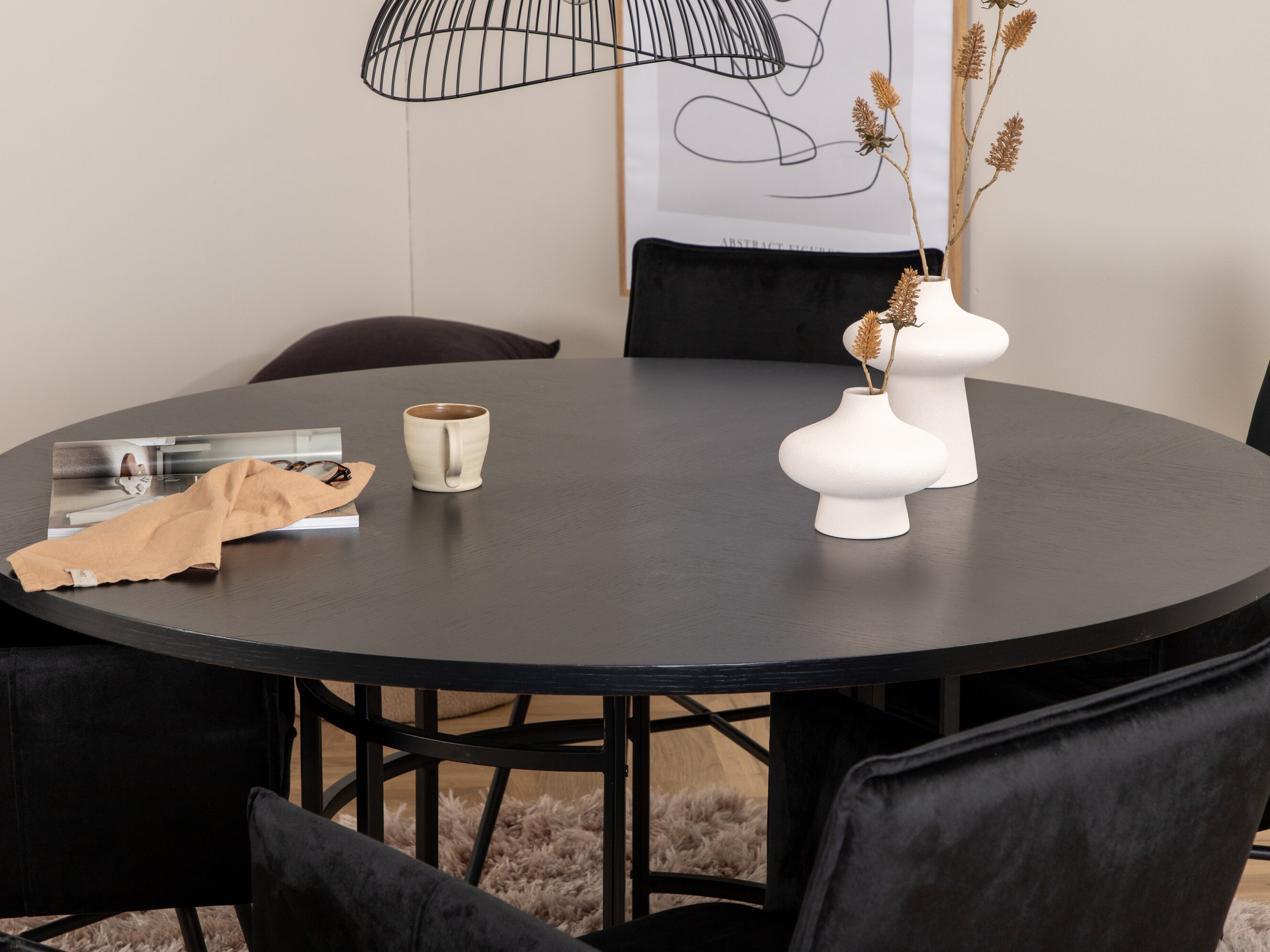 Conjunto de mesas y sillas para comedor Dallas 2337 (Negro)