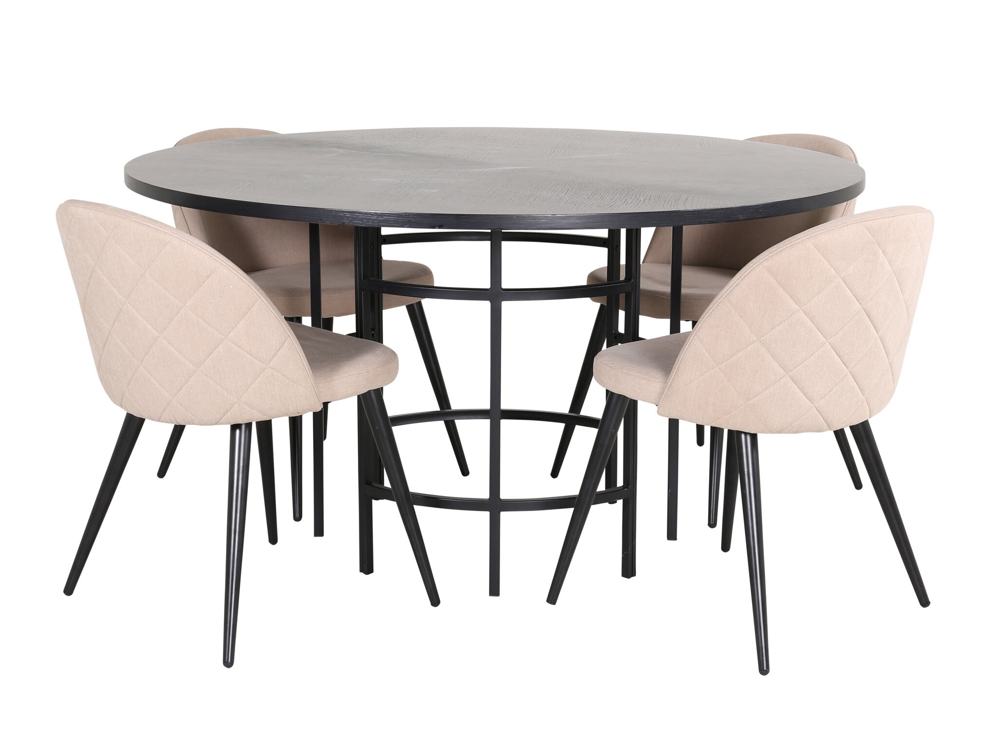 Conjunto de mesas y sillas para comedor Dallas 2386 (Negro + Beige)