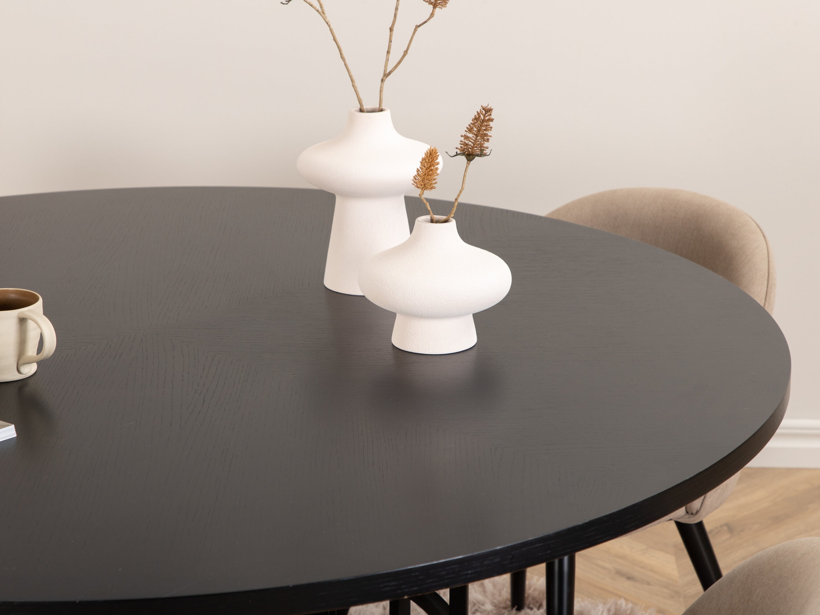 Conjunto de mesas y sillas para comedor Dallas 2386 (Negro + Beige)