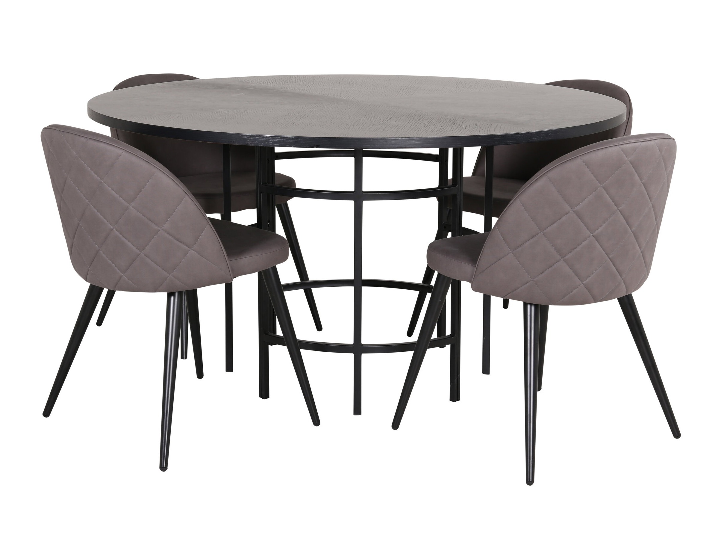 Conjunto de mesas y sillas para comedor Dallas 2386 (Negro + Gris)