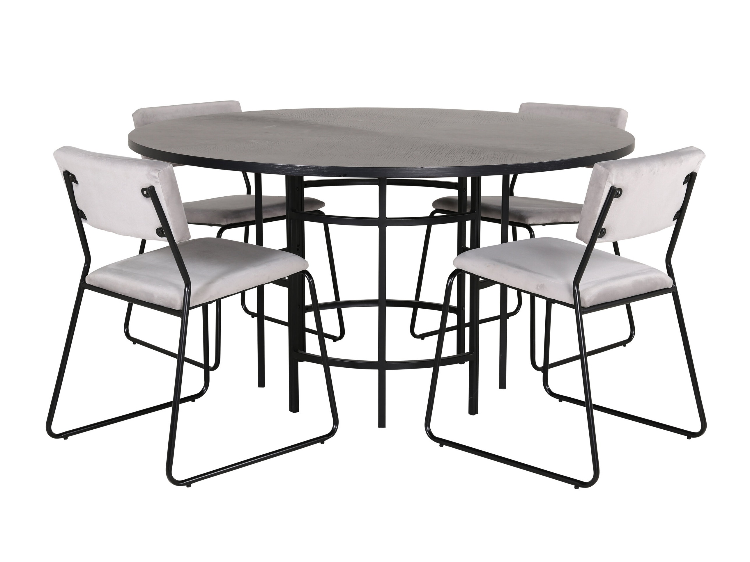 Conjunto de mesas y sillas para comedor Dallas 2393 (Negro + Gris)