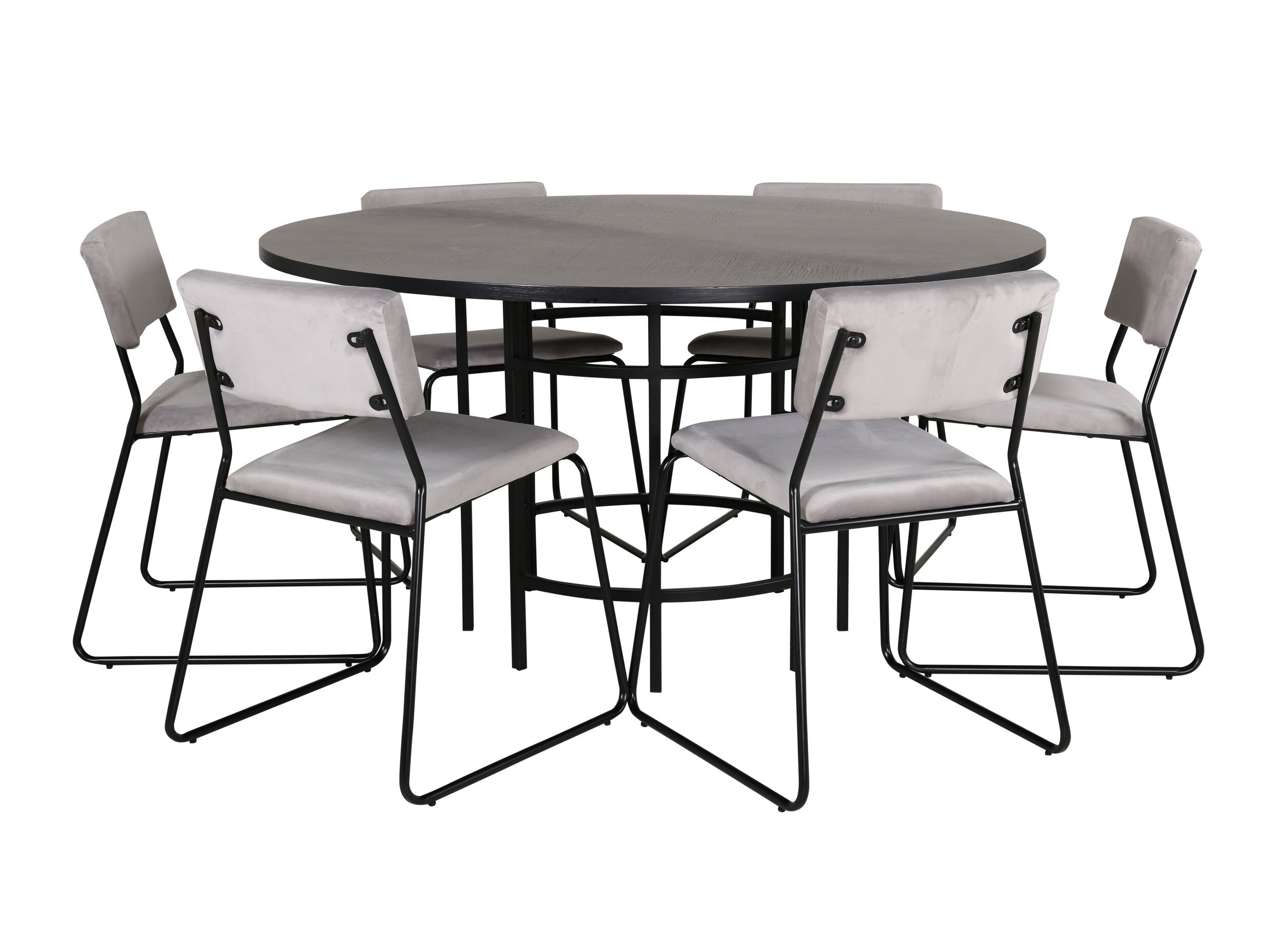 Conjunto de mesas y sillas para comedor Dallas 2399 (Negro + Gris)