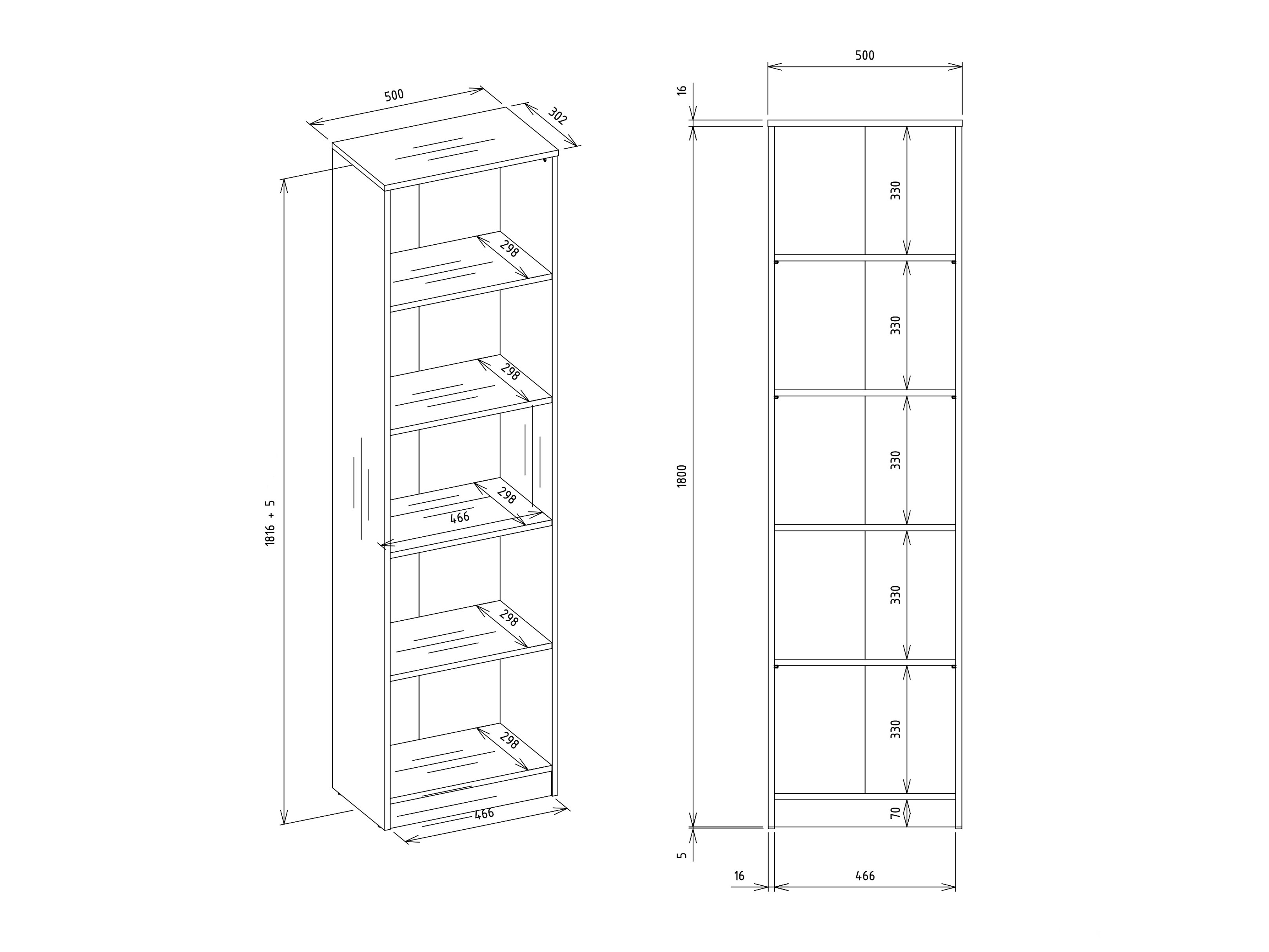Estantería Mandeville 188 (Roble Artisan)