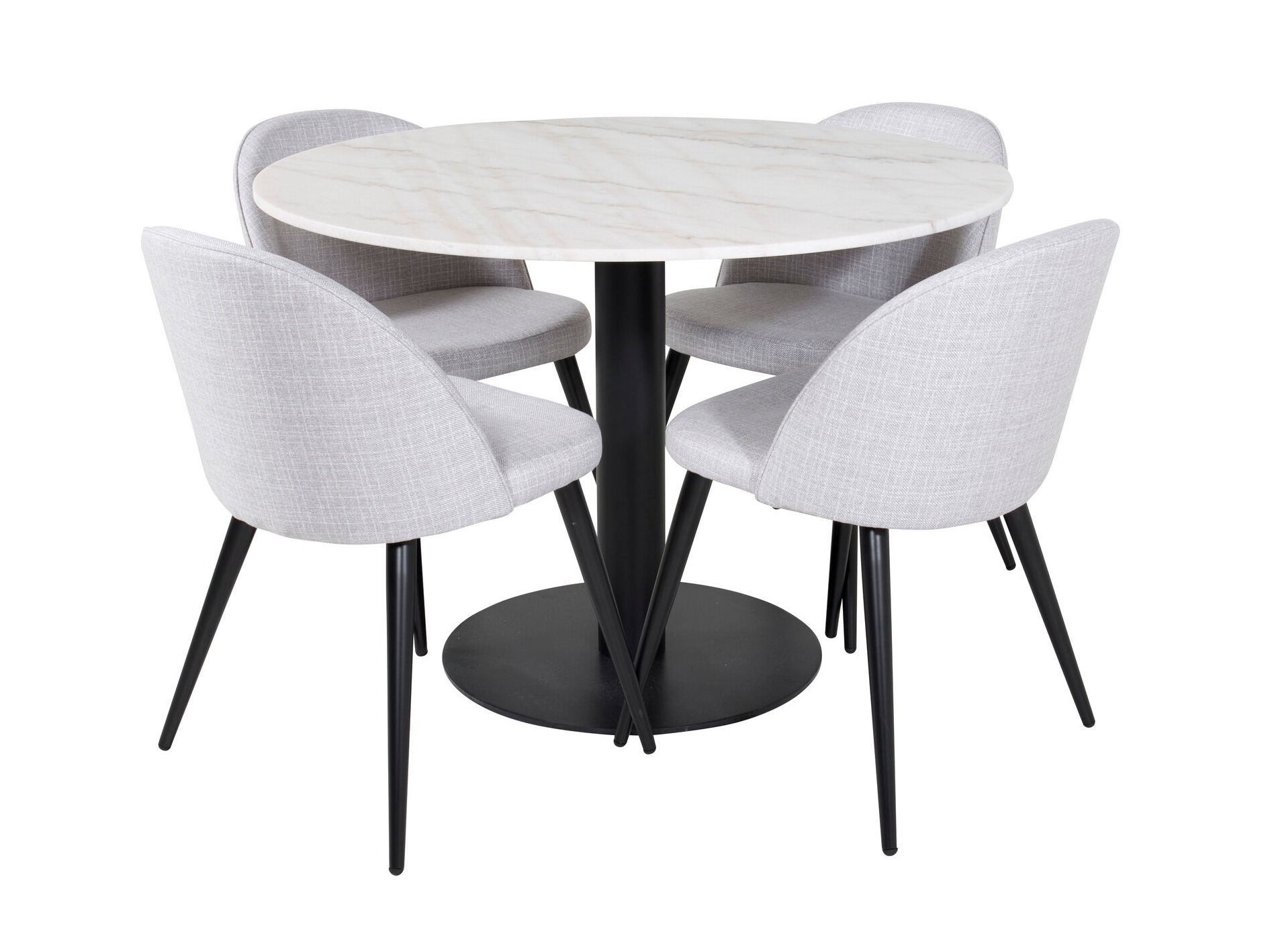 Conjunto de mesas y sillas para comedor Dallas 2572 (Negro + Gris claro)