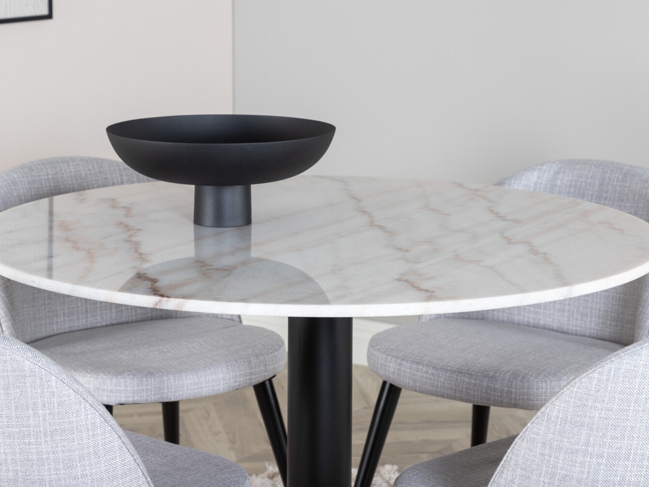 Conjunto de mesas y sillas para comedor Dallas 2572 (Negro + Gris claro)