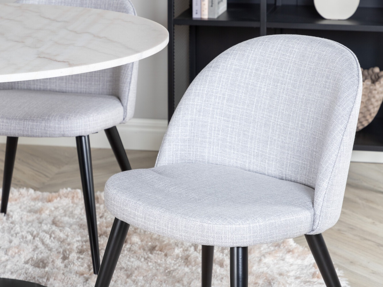 Conjunto de mesas y sillas para comedor Dallas 2572 (Negro + Gris claro)