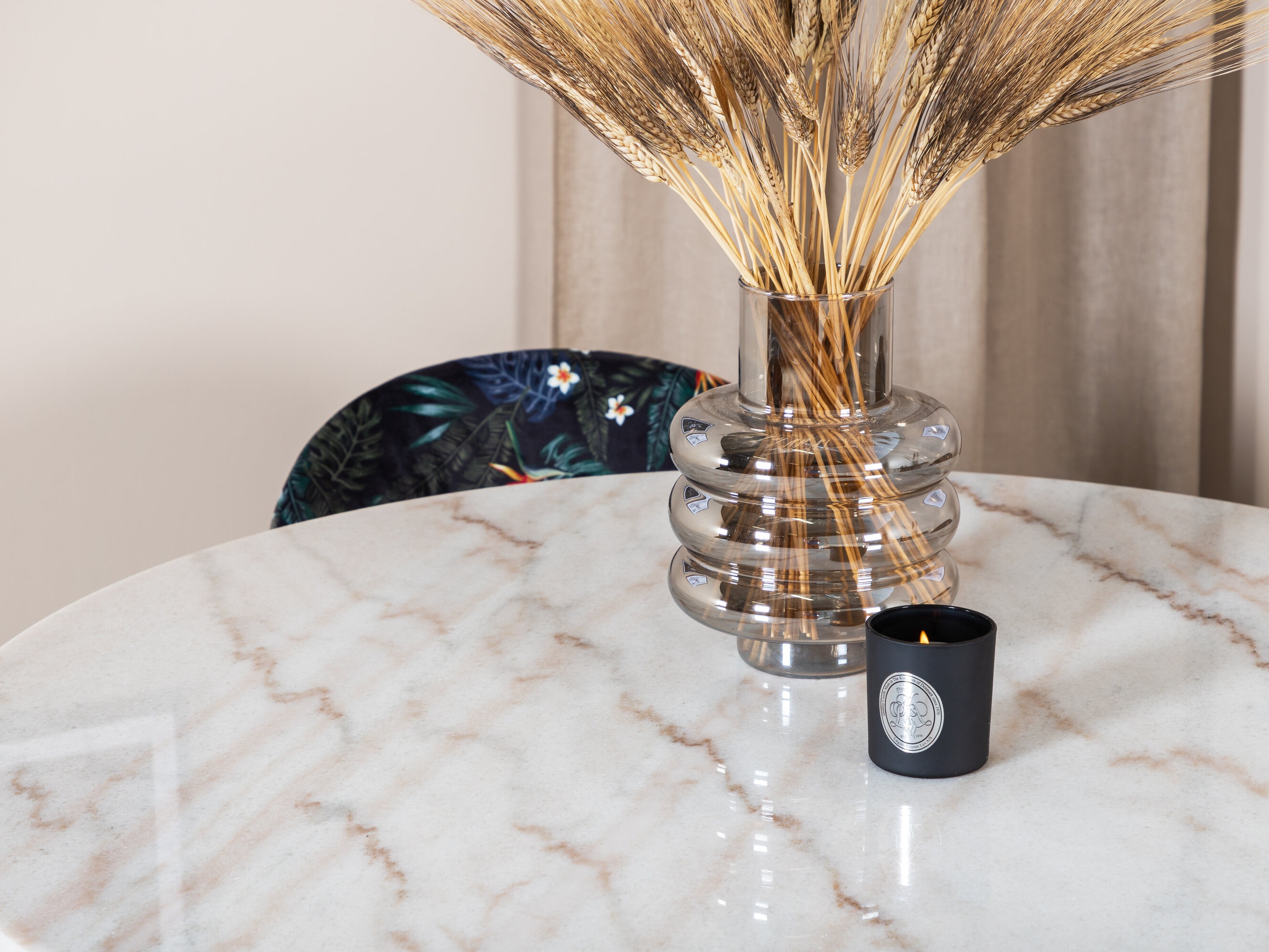 Conjunto de mesas y sillas para comedor Dallas 2572 (Negro + Patrón floral)