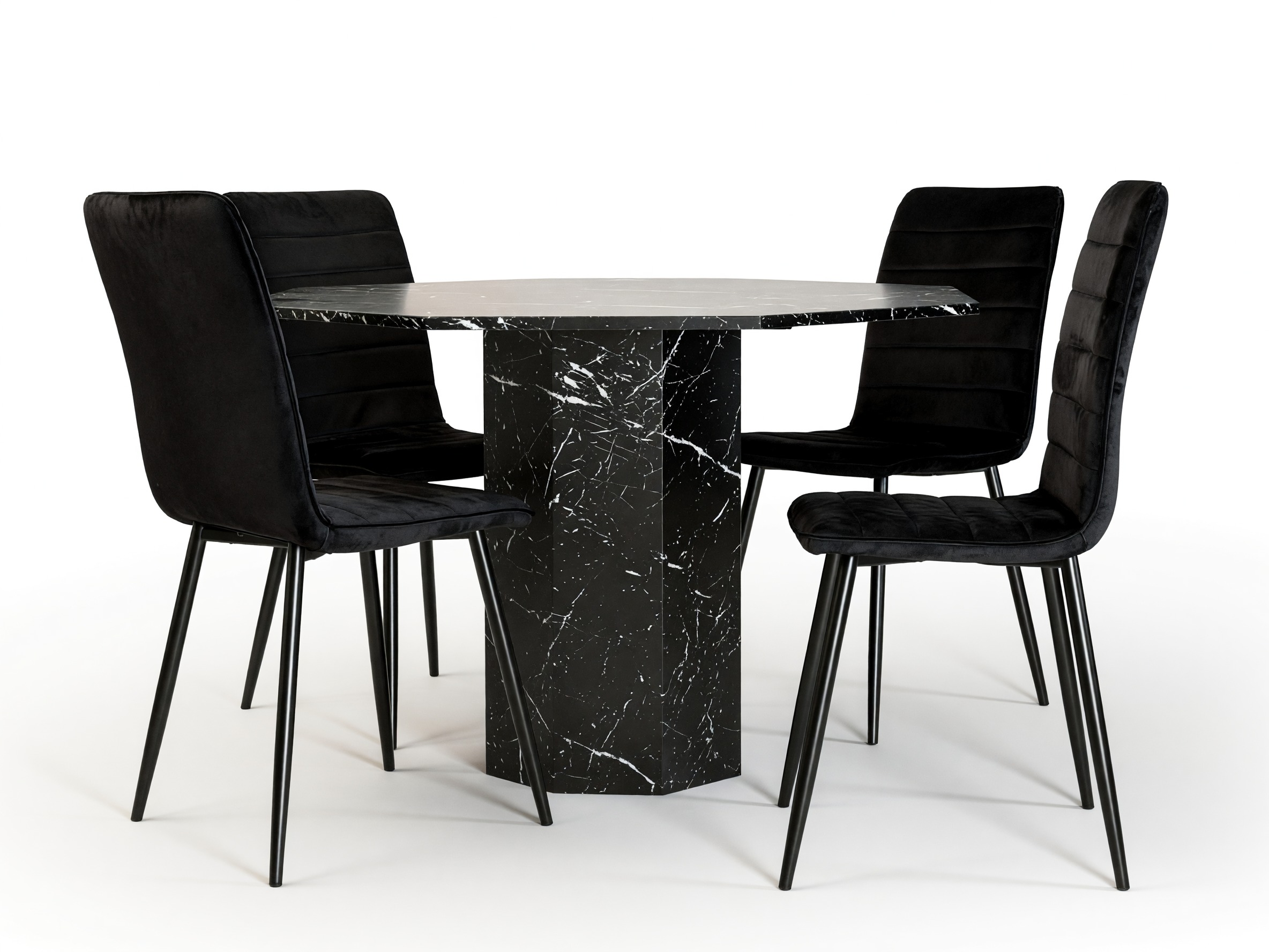 Conjunto de mesas y sillas para comedor Dallas 2617 (Negro)