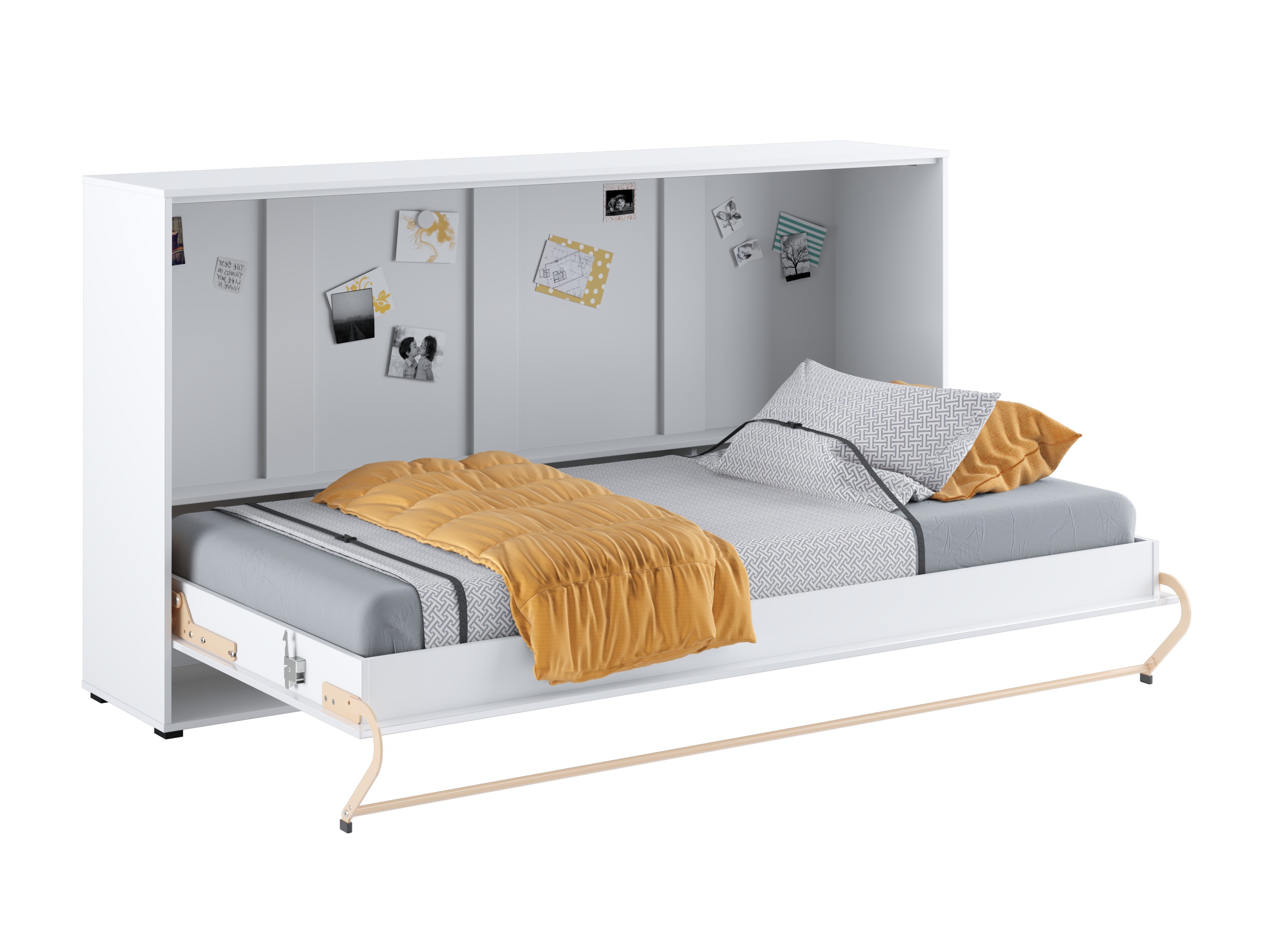 Cama plegable Concept Pro Lenart IV (Blanco + Blanco brillante)