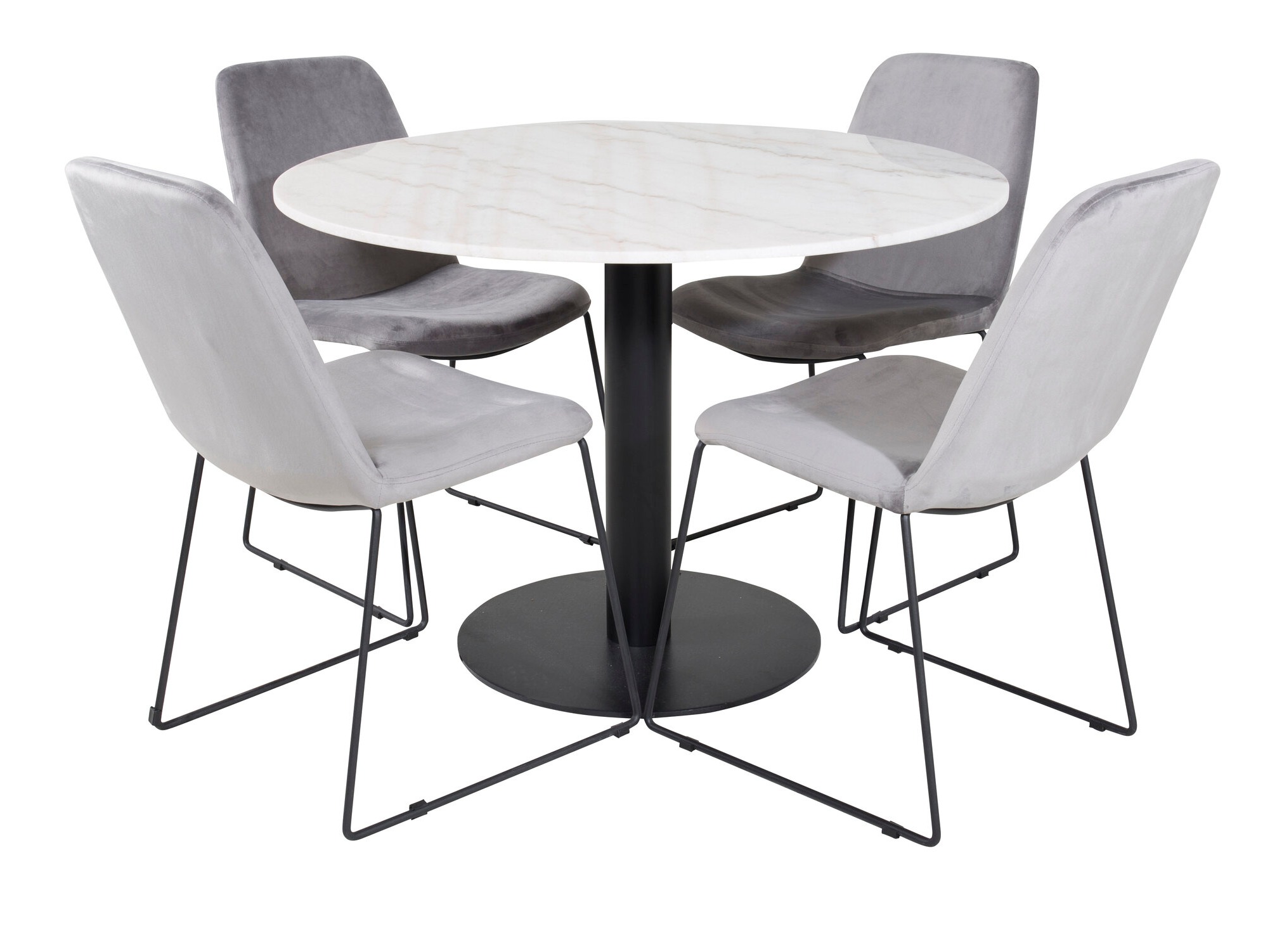 Conjunto de mesas y sillas para comedor Dallas 2601 (Gris + Negro)