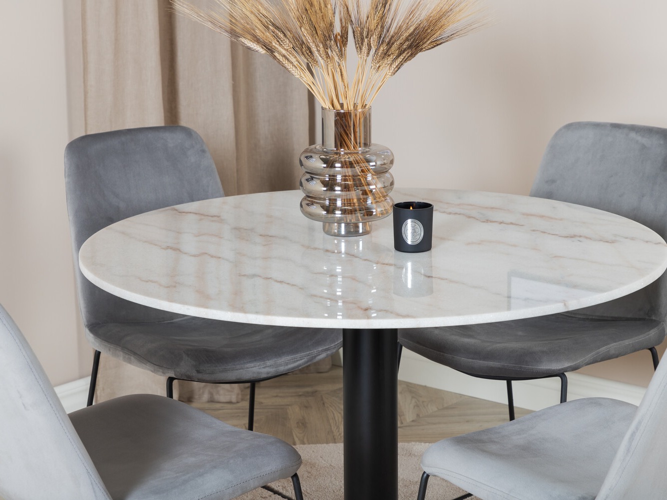 Conjunto de mesas y sillas para comedor Dallas 2601 (Gris + Negro)