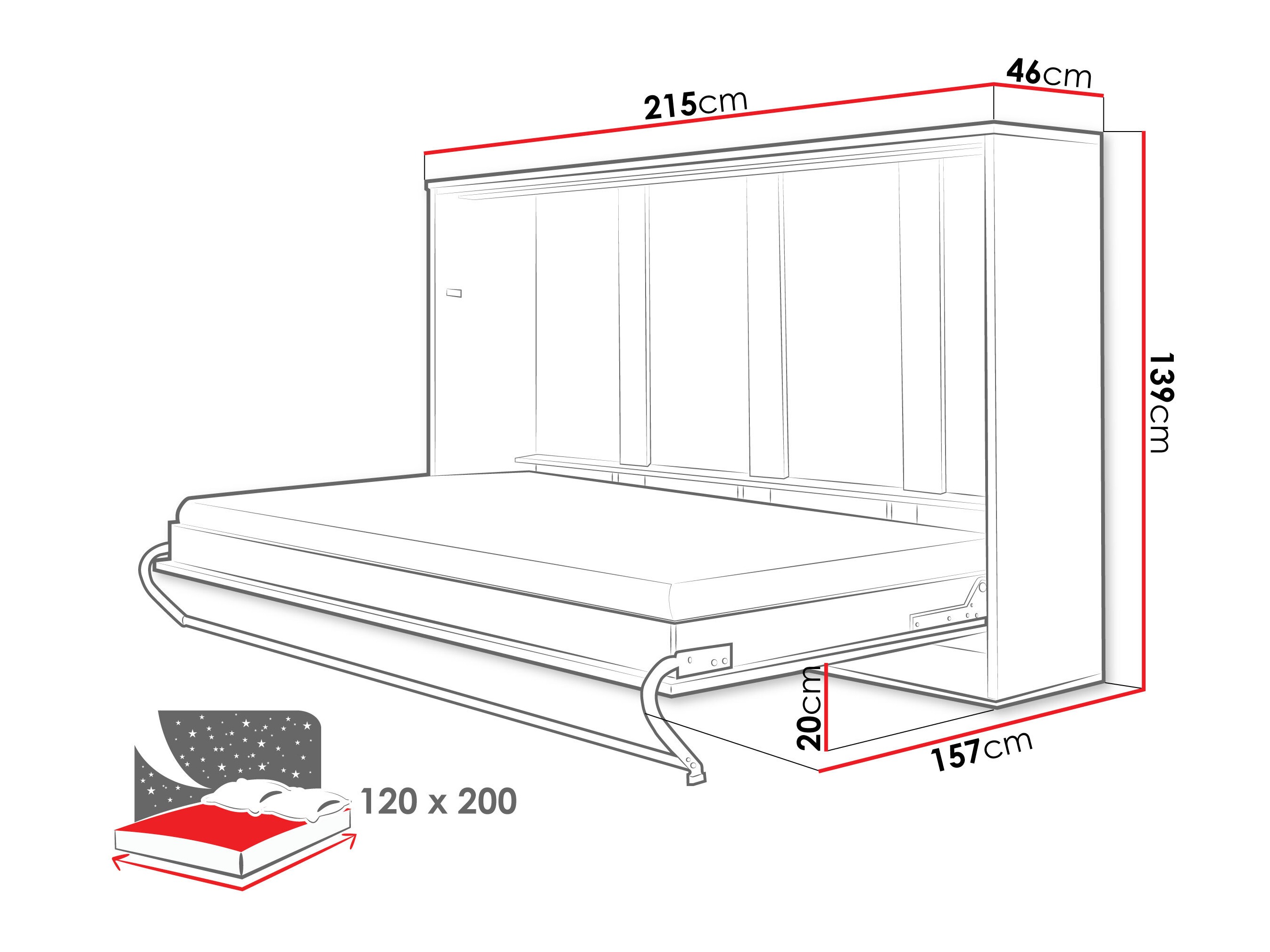 Cama plegable Concept Pro Lenart IV (Blanco)