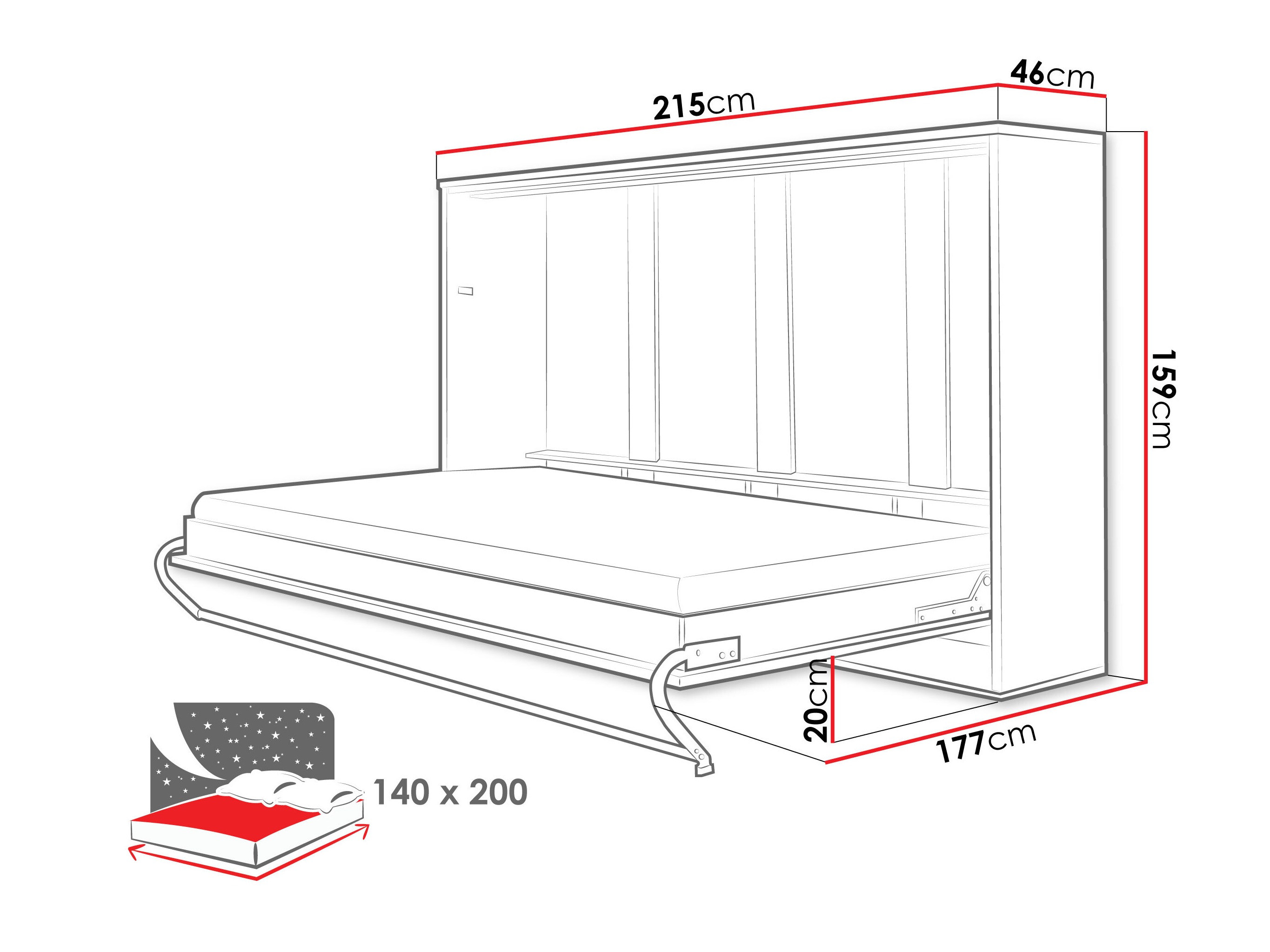 Cama plegable Concept Pro Lenart IV (Blanco)