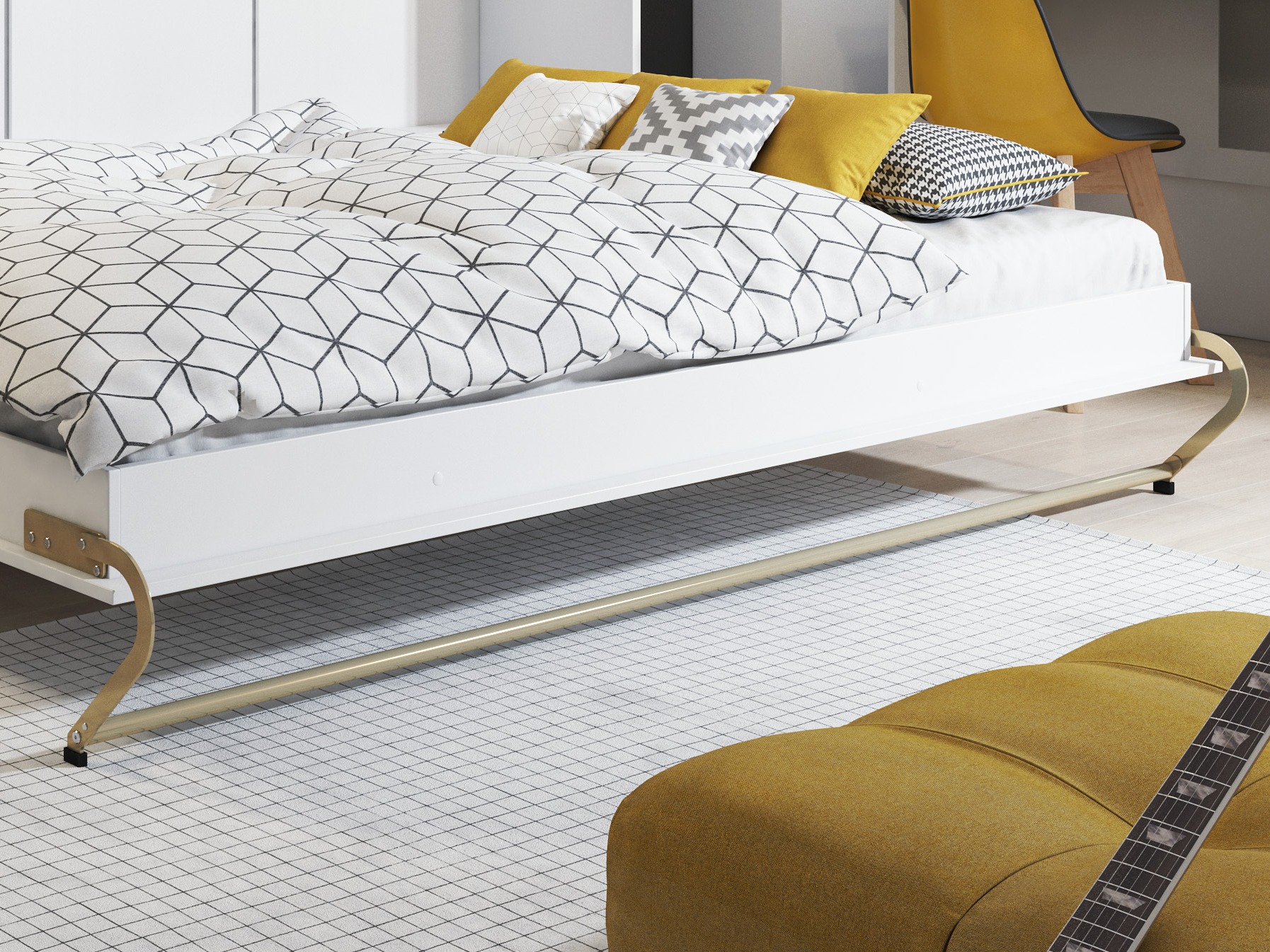 Cama plegable Concept Pro Lenart IV (Blanco)