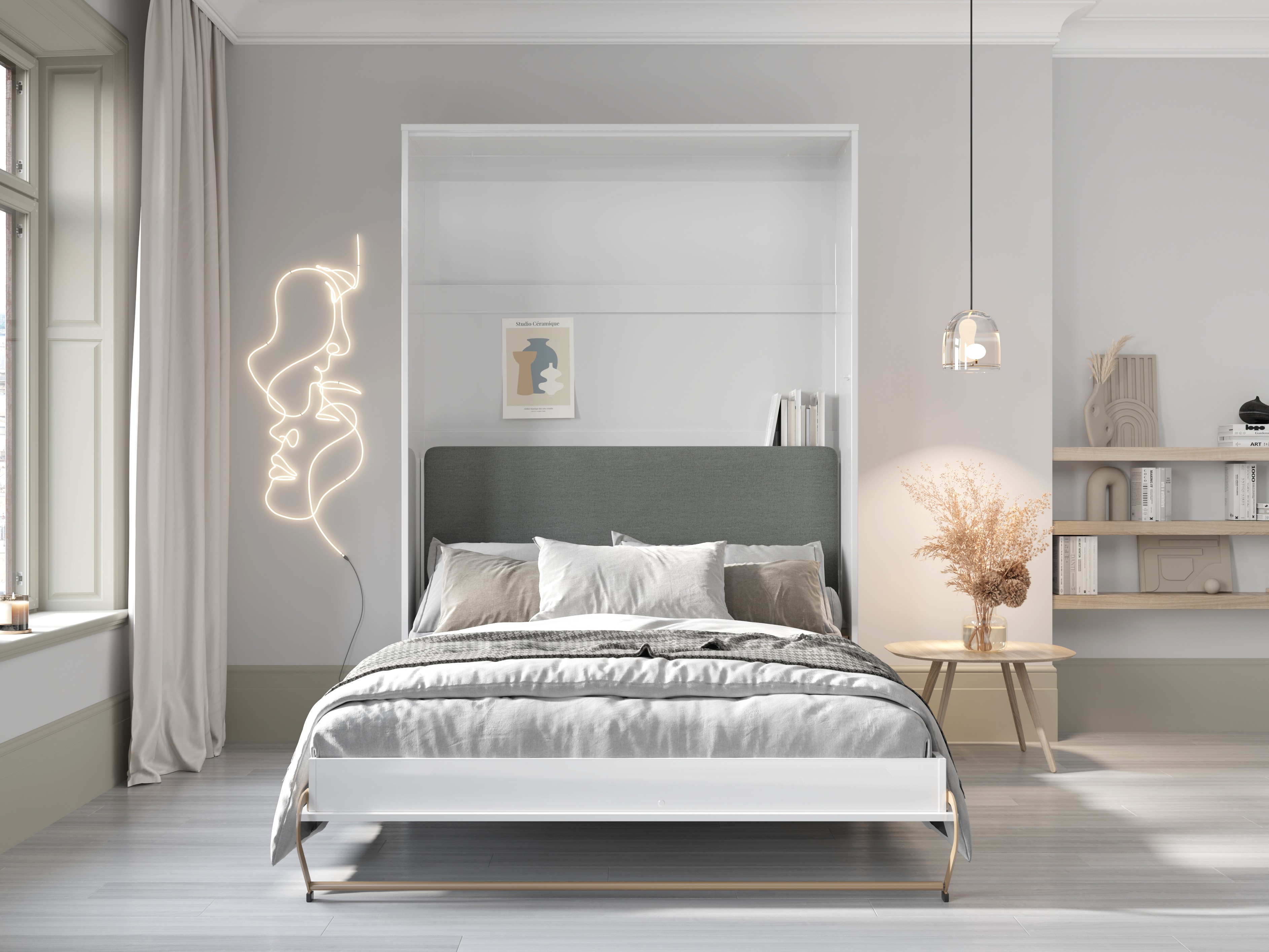 Cama plegable Concept Pro Lenart VI (Blanco + Grafito)