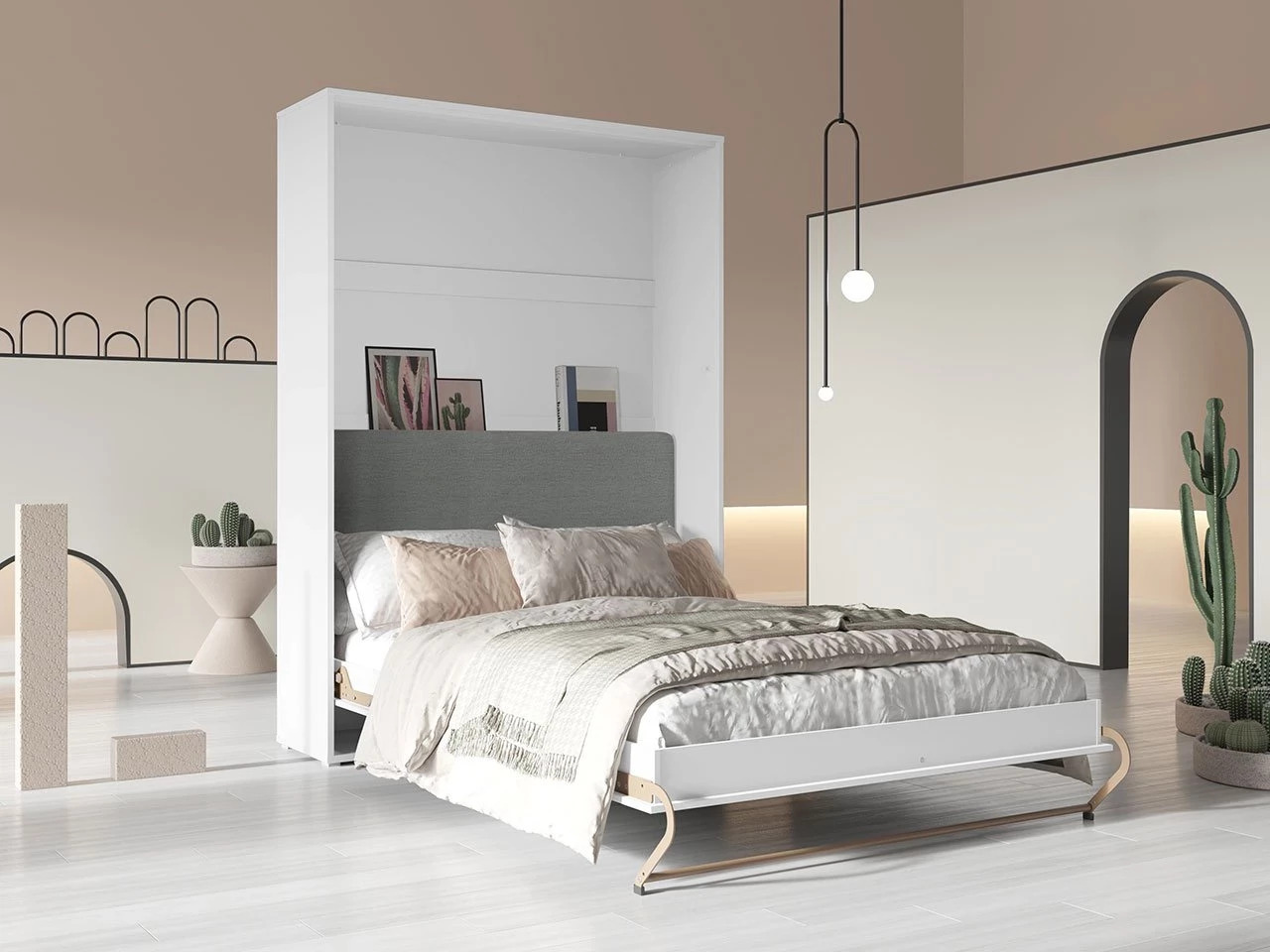 Cama plegable Concept Pro Lenart VI (Blanco + Grafito)