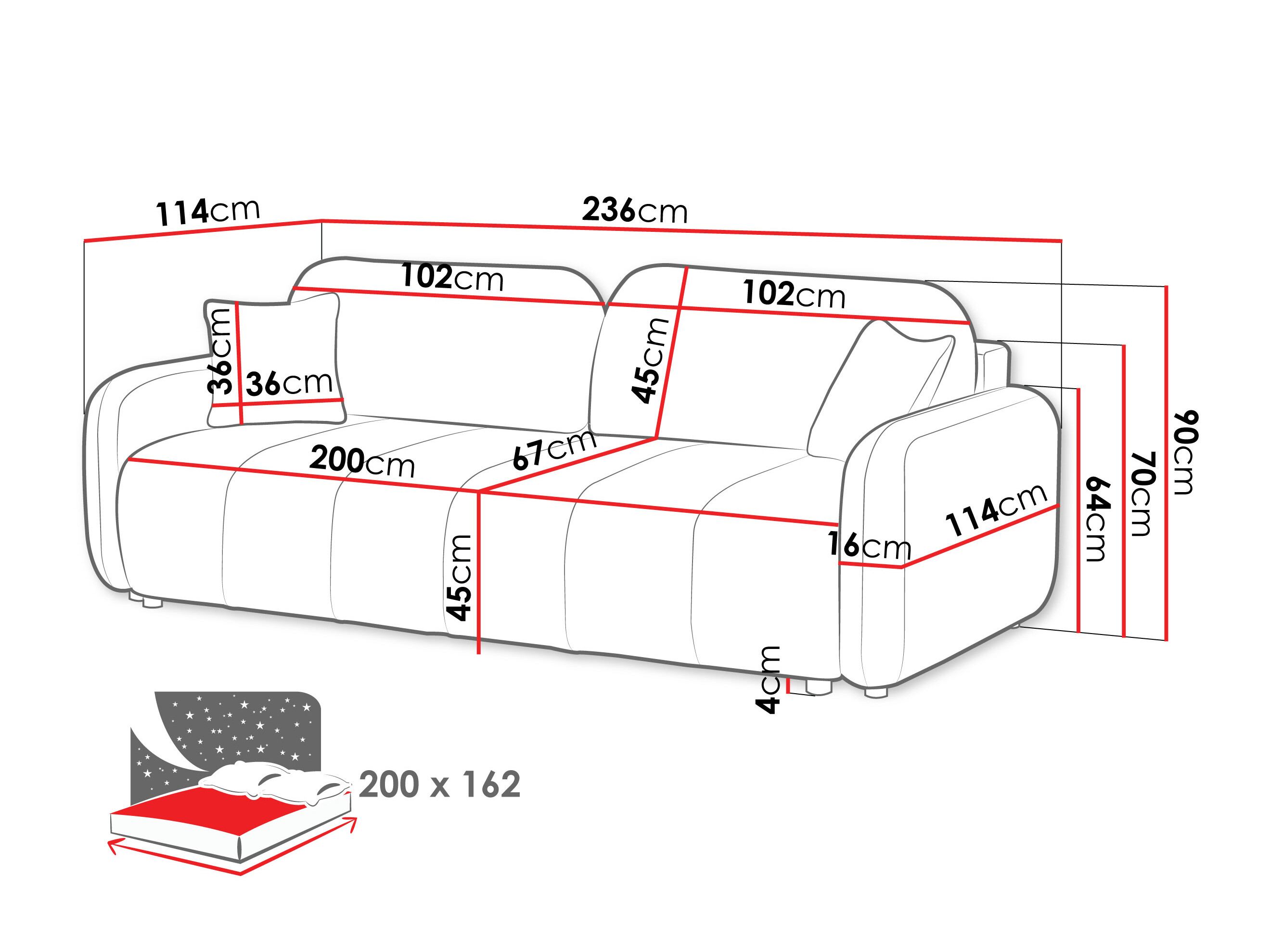 Sofá cama Clinton 102 (Lambi 05)