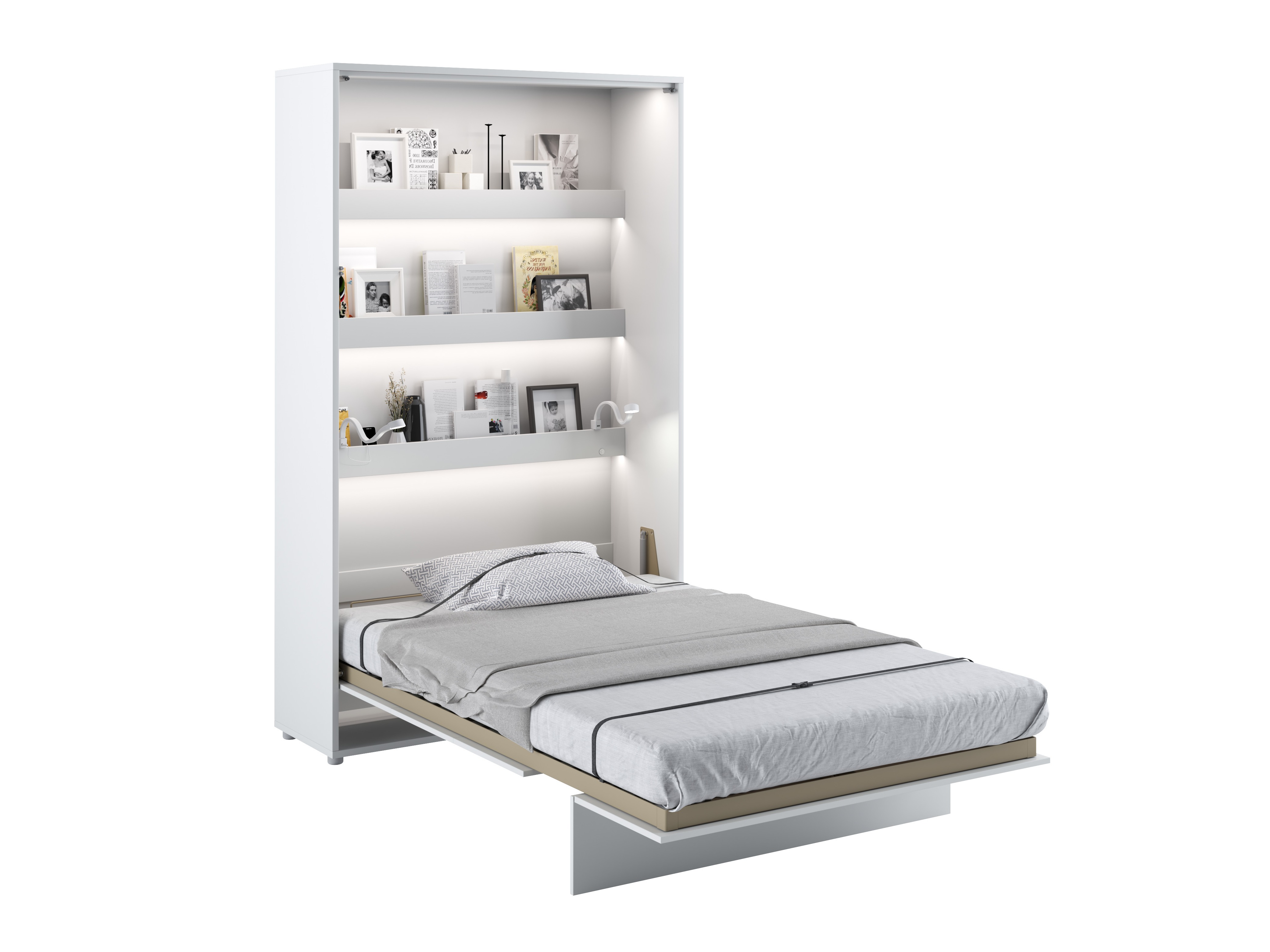 Cama plegable Concept Lenart (Blanco + Blanco brillante)