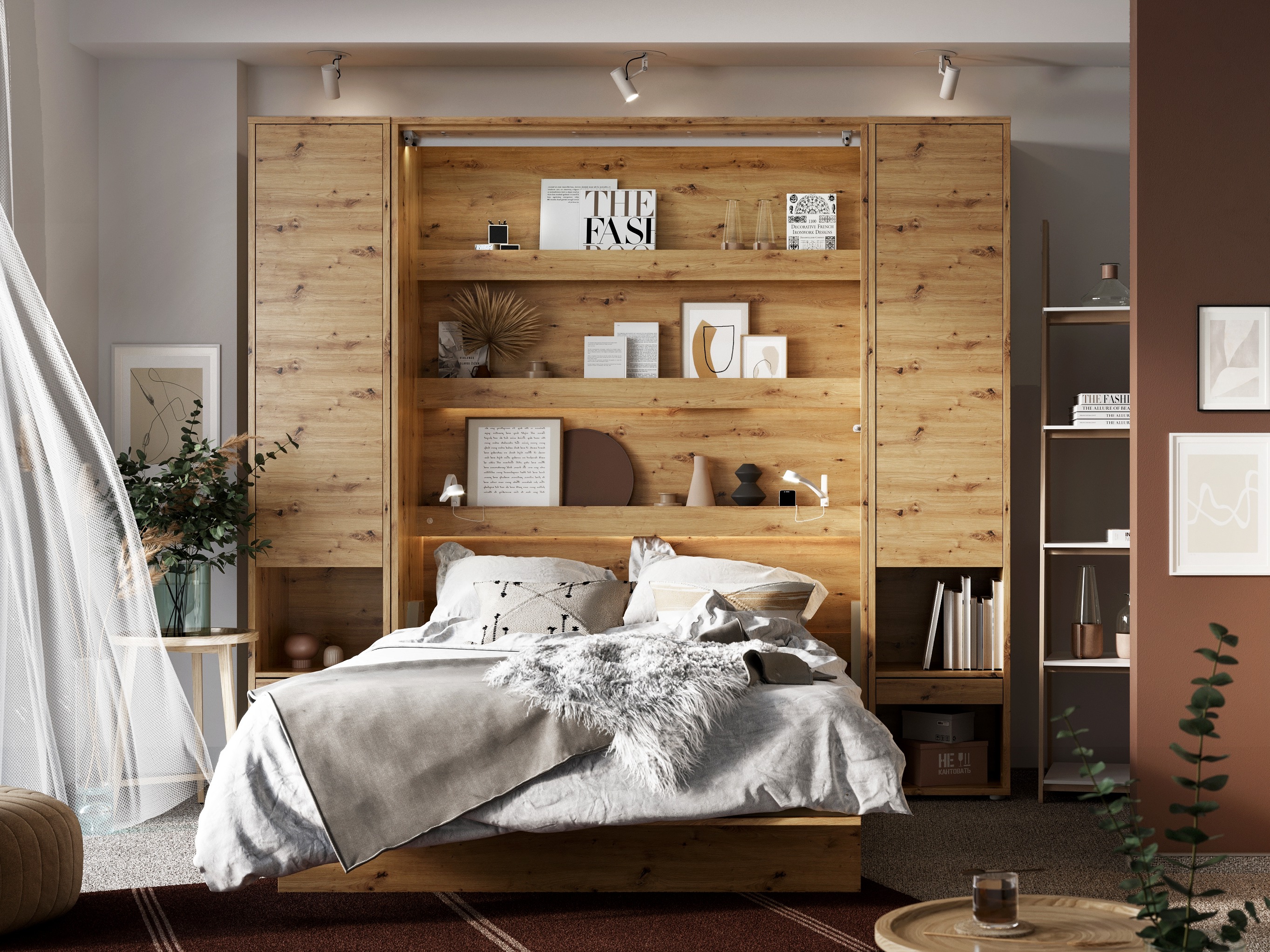 Cama plegable Concept Lenart (Roble Artisan)