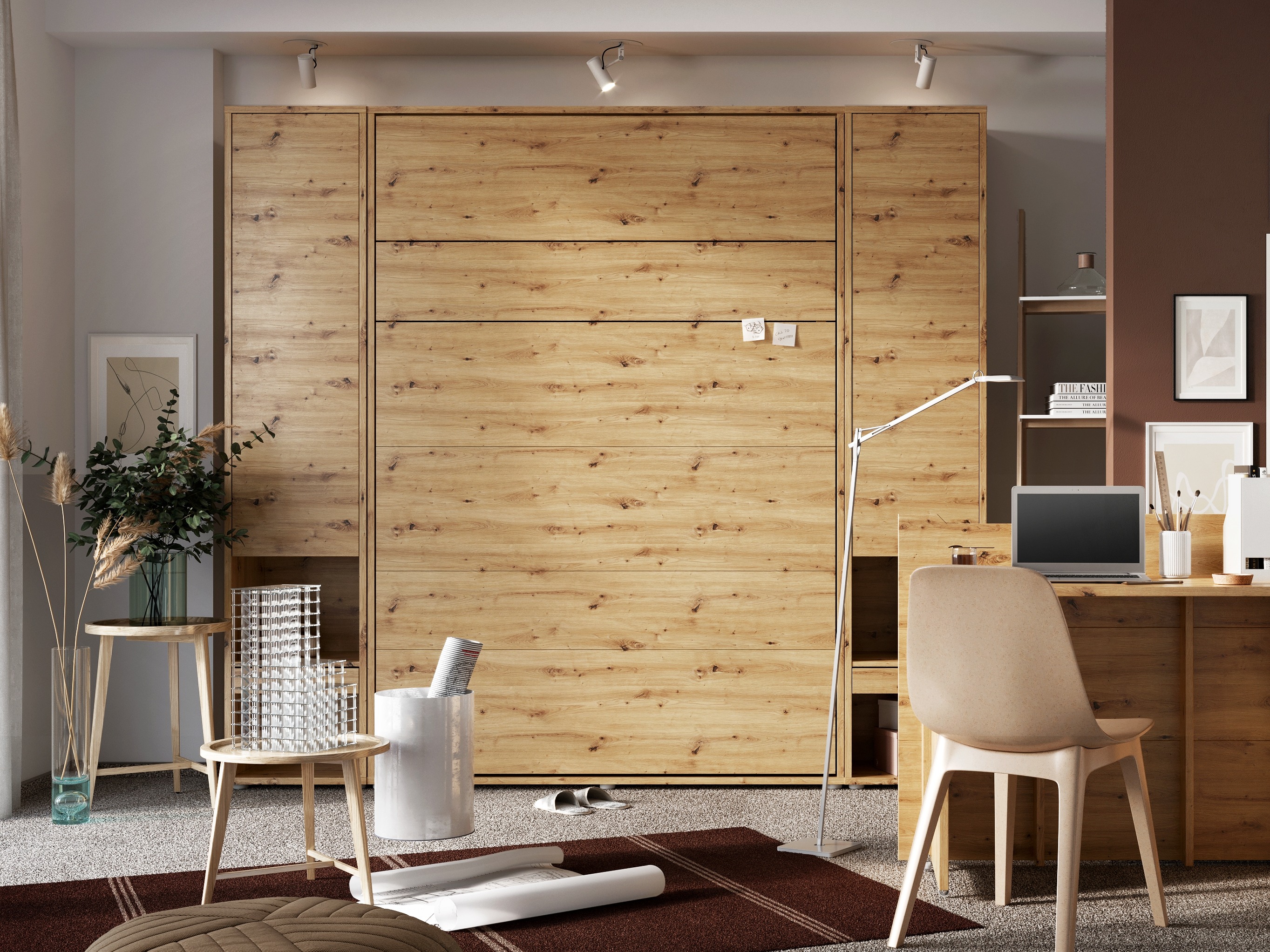 Cama plegable Concept Lenart (Roble Artisan)