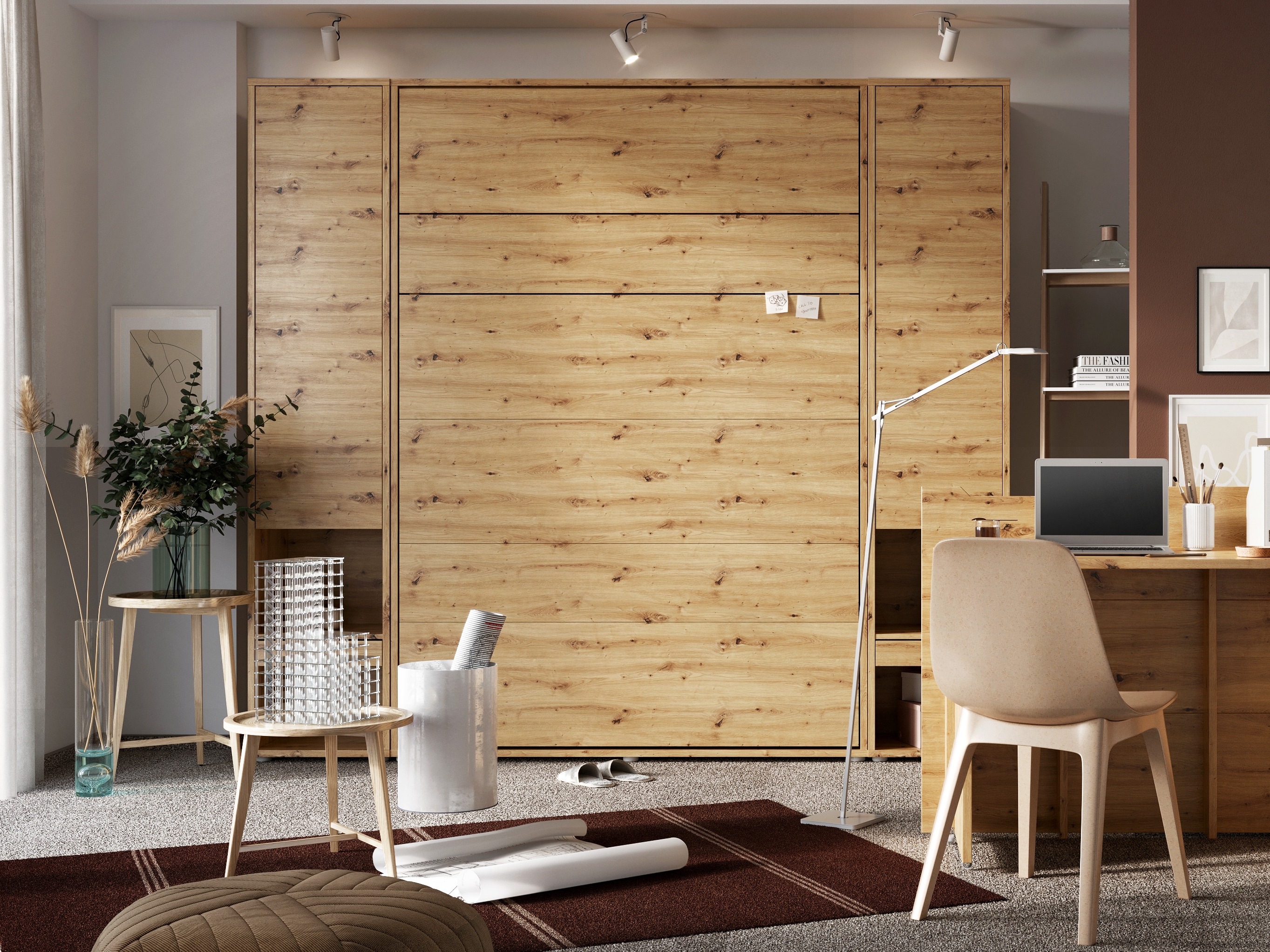 Cama plegable Concept Lenart (Roble Artisan)