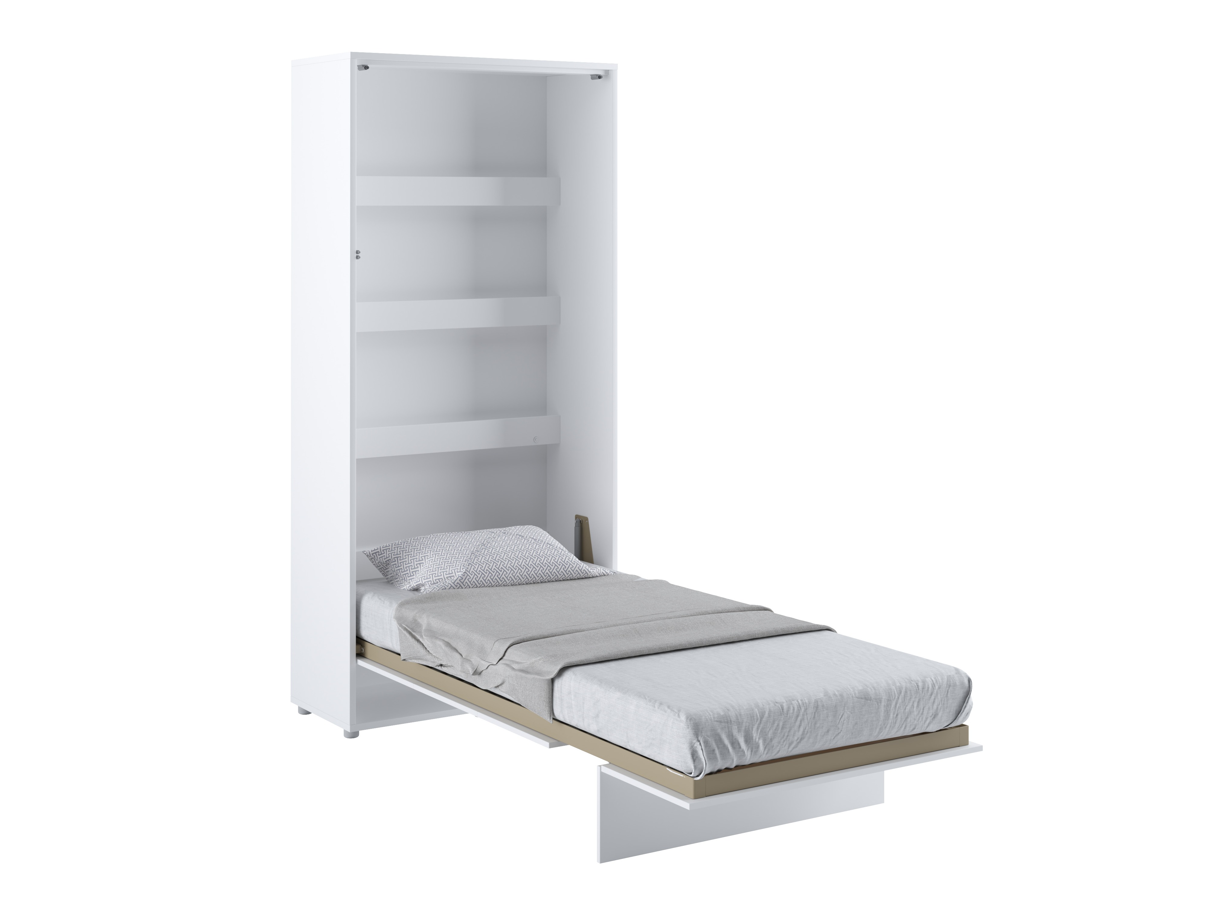 Cama plegable Concept Lenart (Blanco + Blanco brillante)