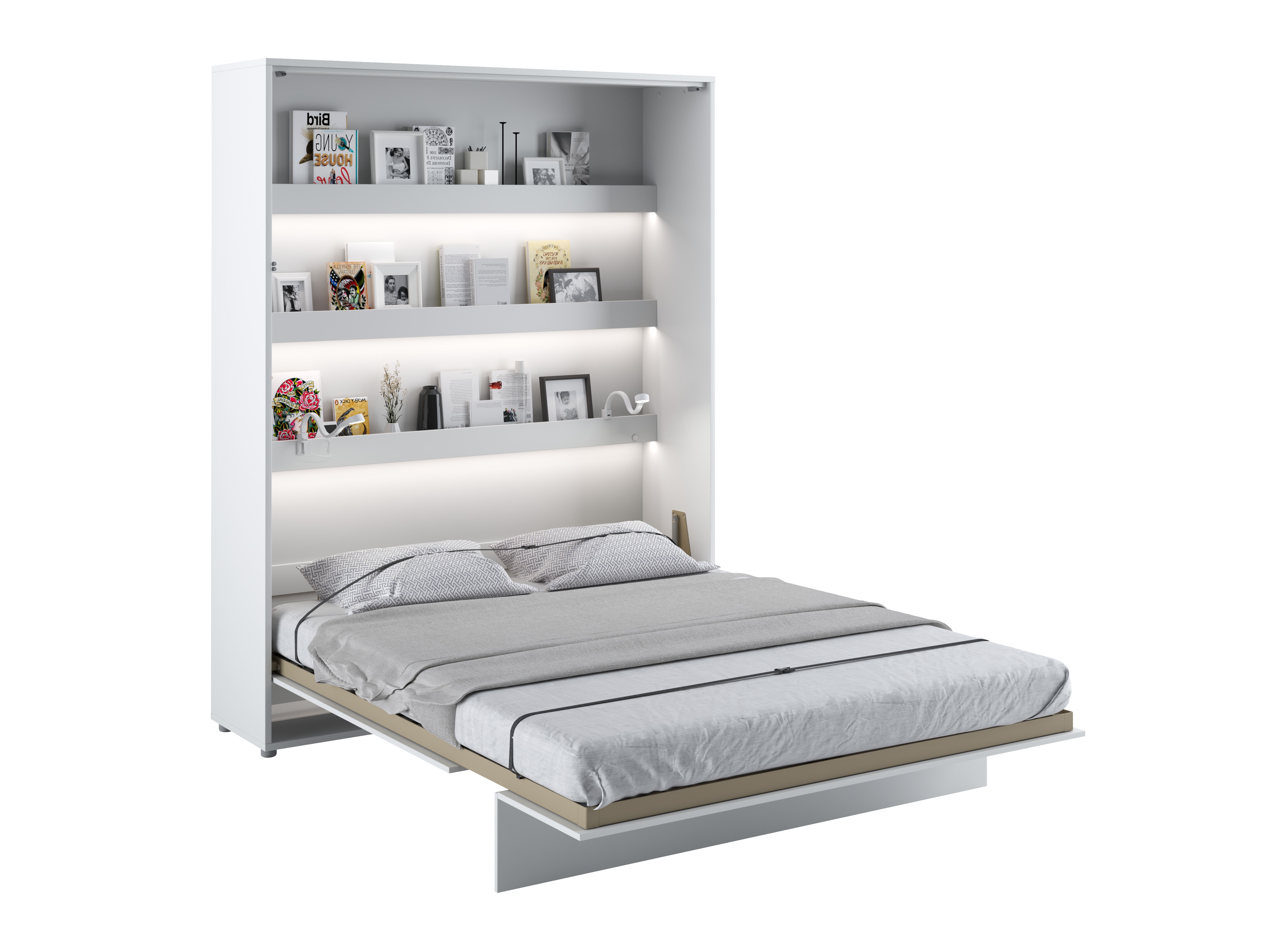 Cama plegable Concept Lenart (Blanco + Blanco brillante)