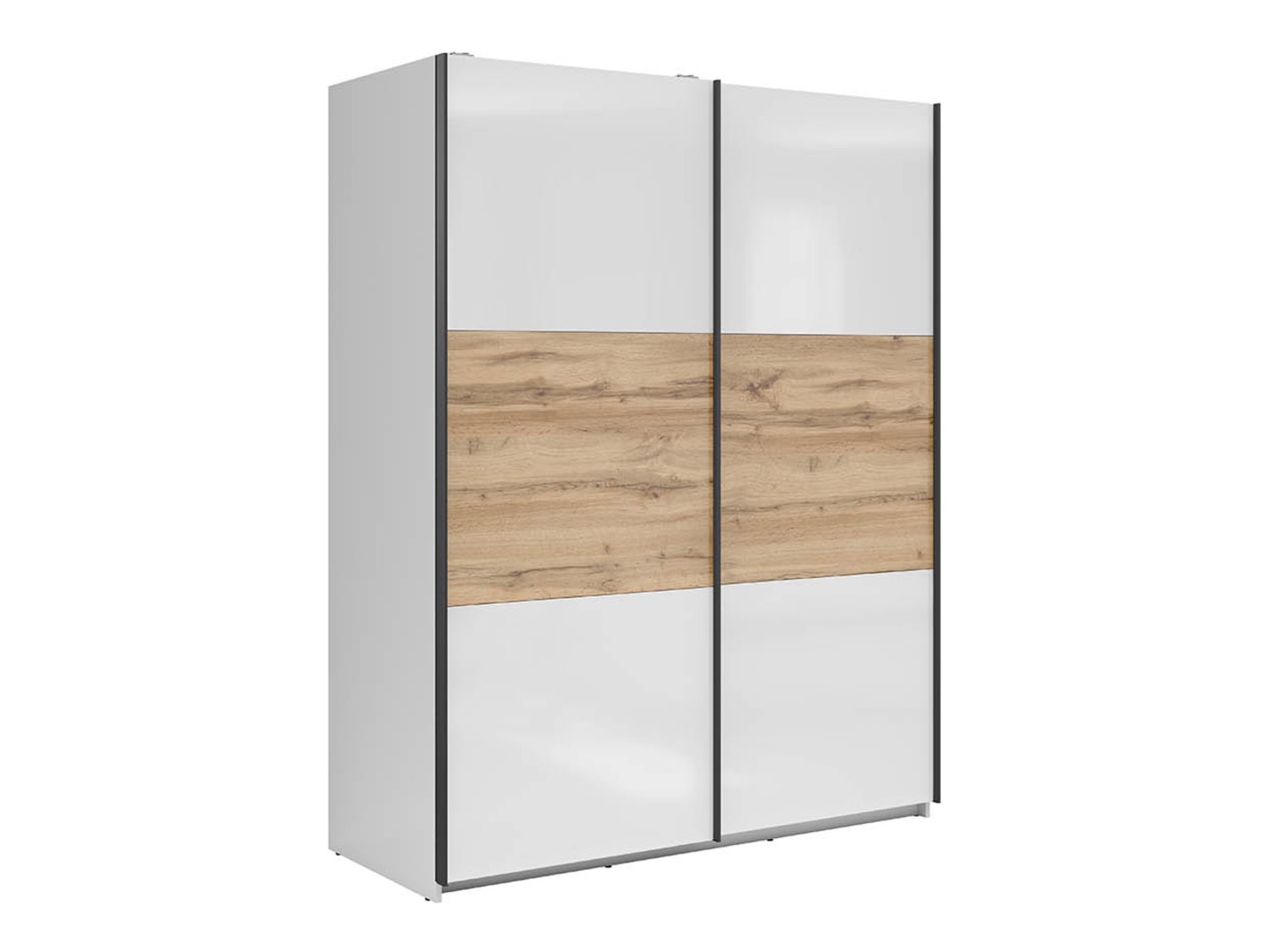 Armario Livevaro 117 (Blanco brillante + Roble wotan)