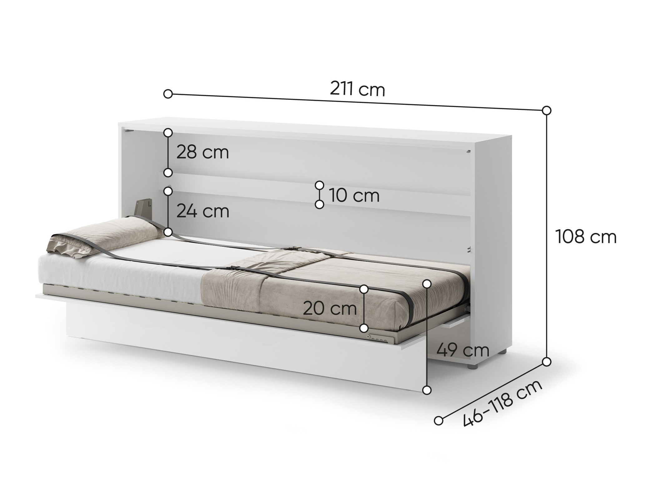 Cama plegable Concept Lenart V (Roble Artisan)