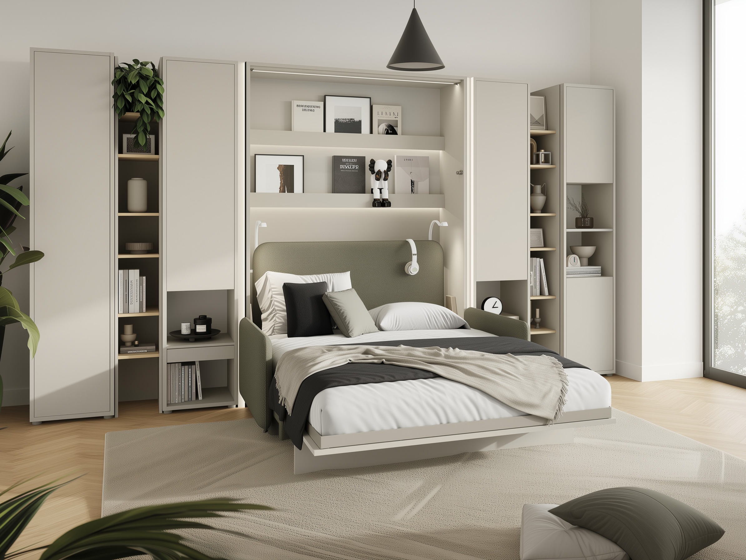 Cama plegable Concept Lenart VII (Cachemira + Verde)