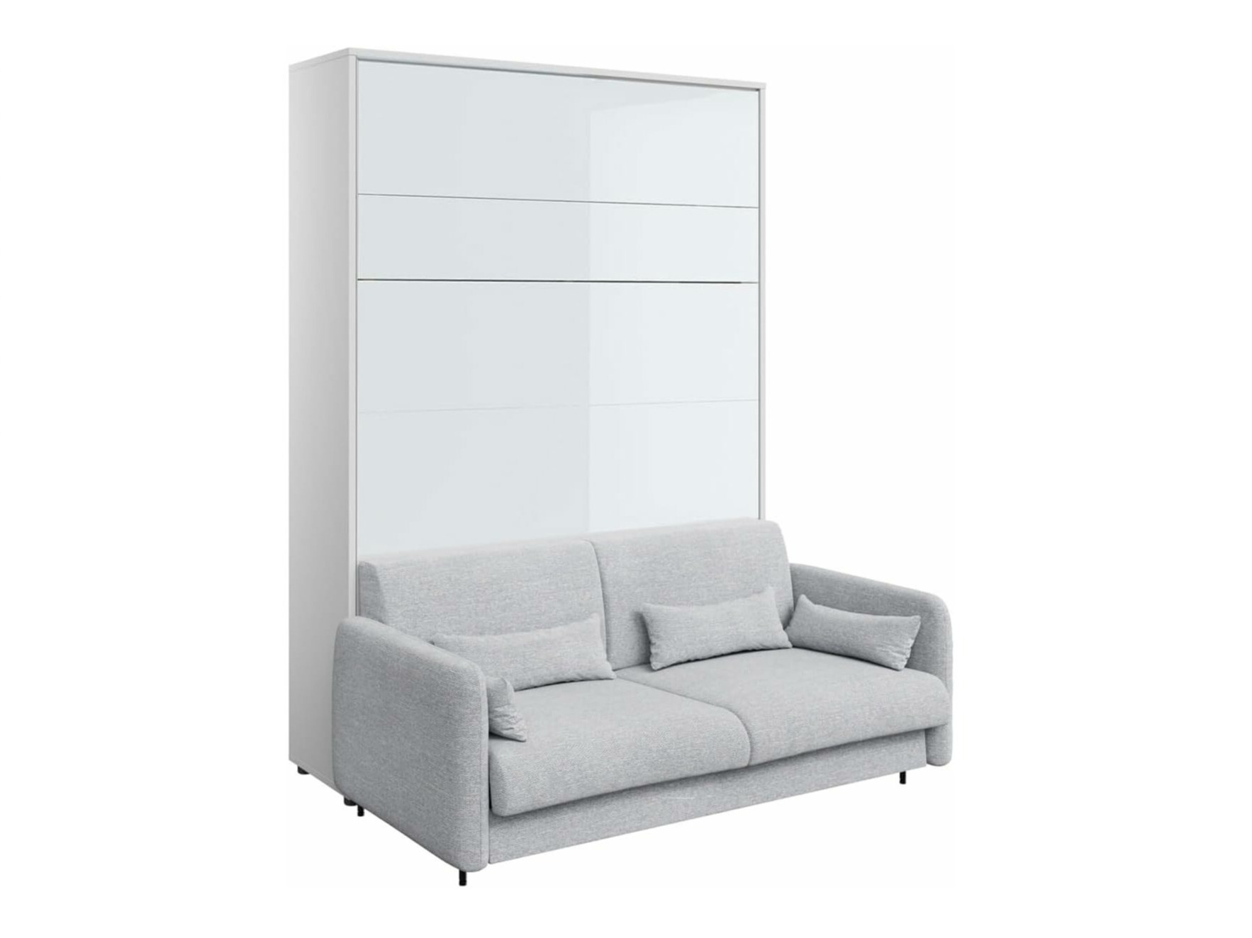 Cama plegable Concept Lenart VII (Blanco brillante + Gris)