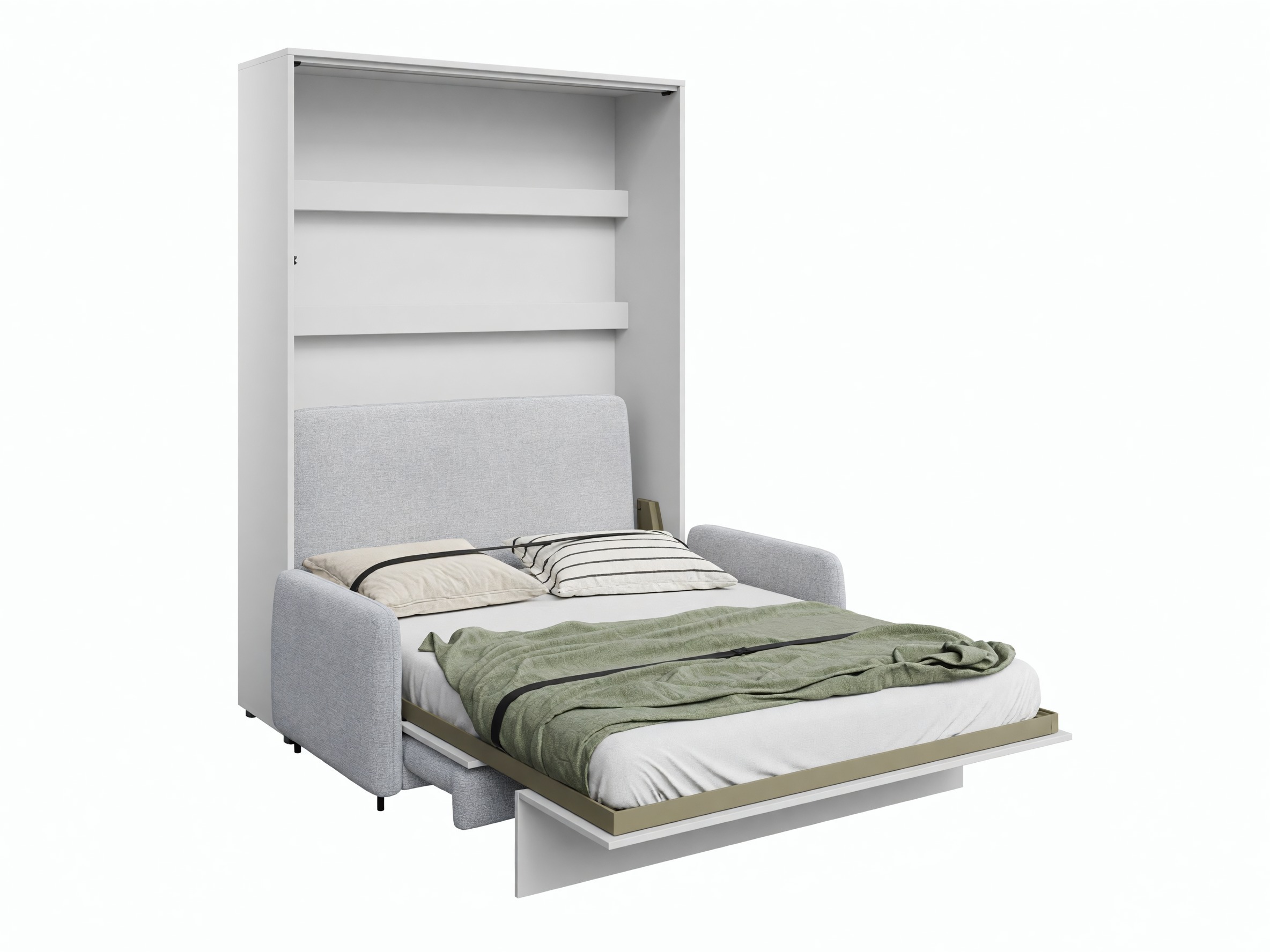 Cama plegable Concept Lenart VII (Blanco brillante + Gris)