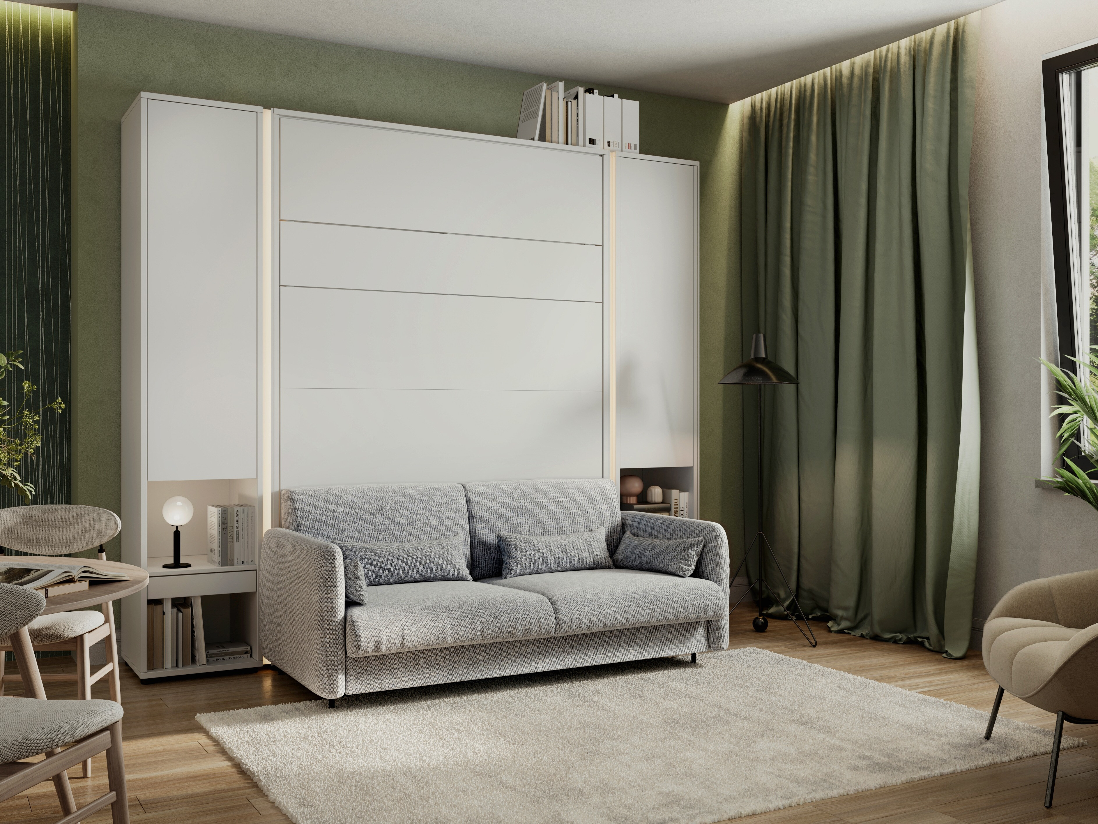 Cama plegable Concept Lenart VII (Blanco + Gris)