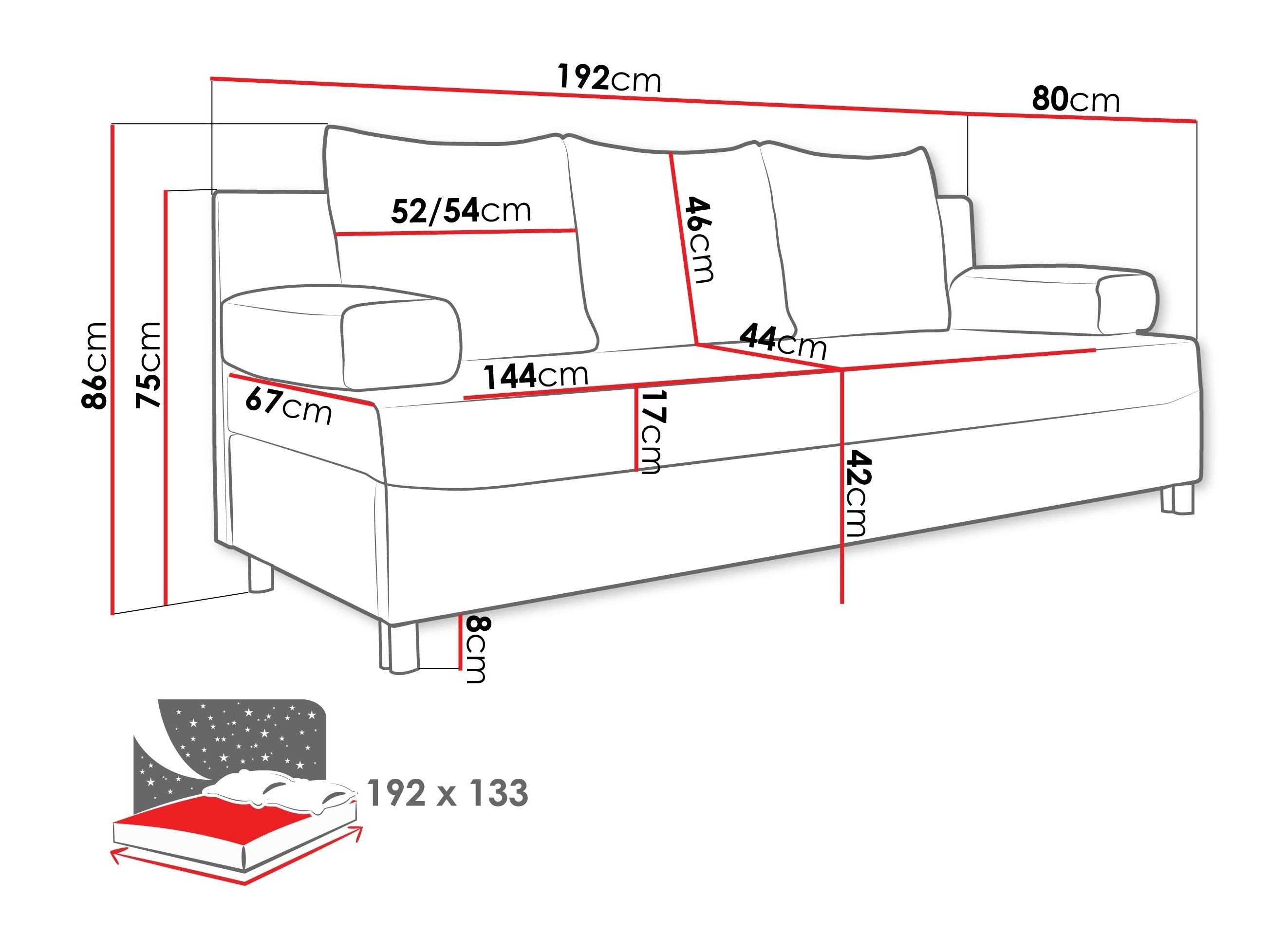 Sofá cama SP7144 con embalaje dañado